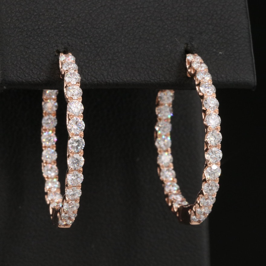 14K 1.76 CTW Diamond Inside-Out Hoop Earrings