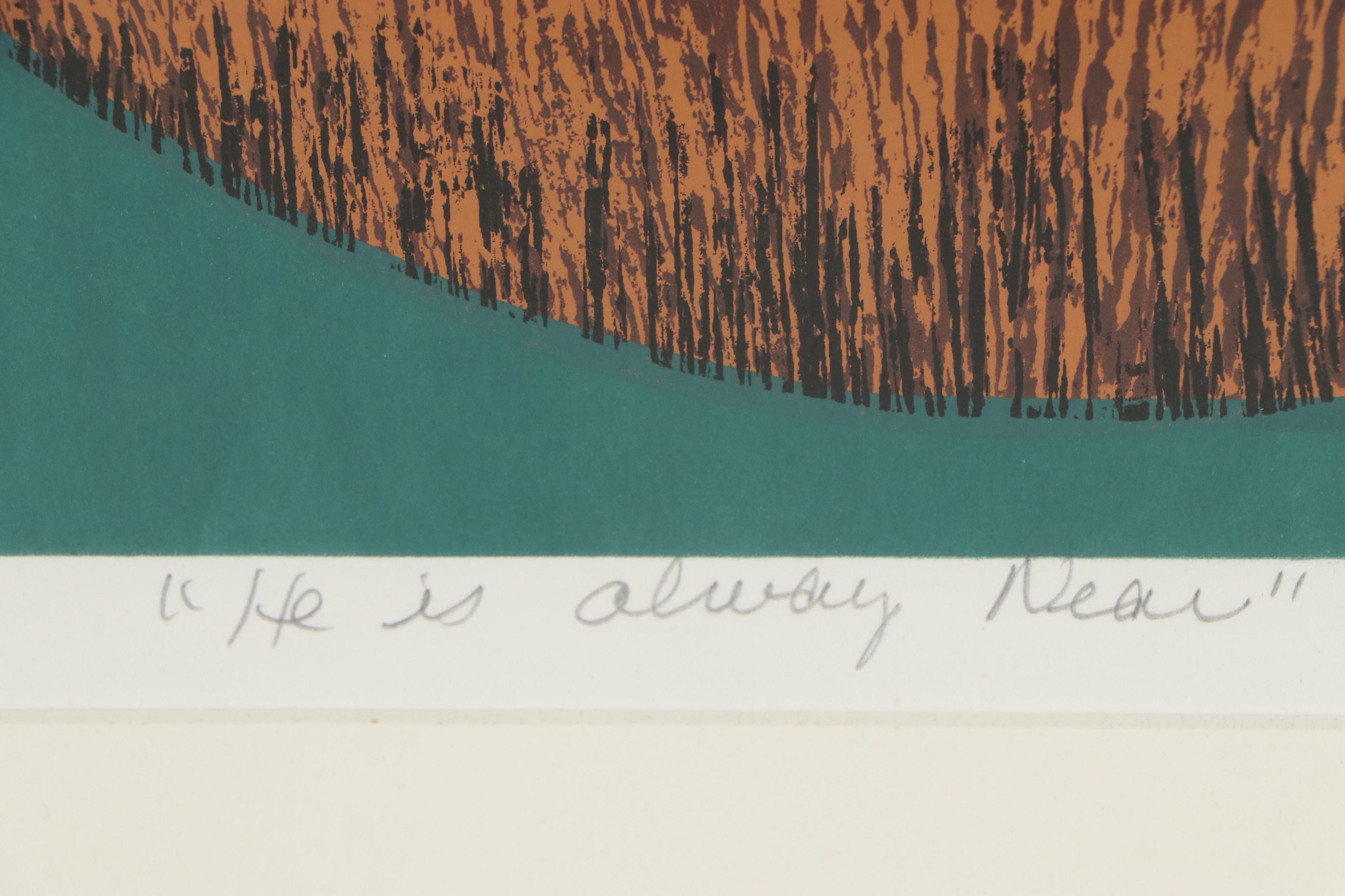 Velma Ludaway Serigraph "He is Always Near," 1987