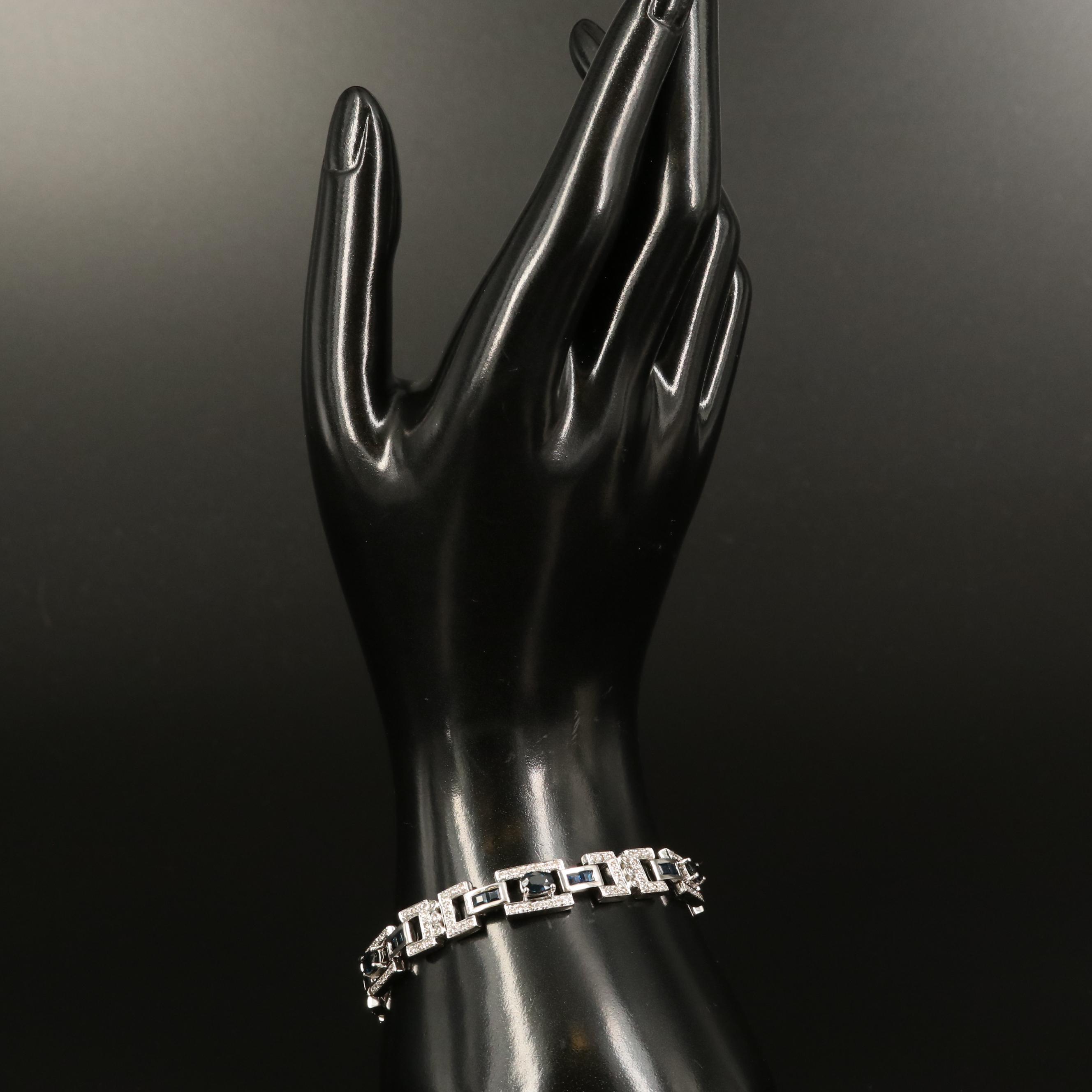 14K Sapphire and 2.08 CTW Diamond Bracelet