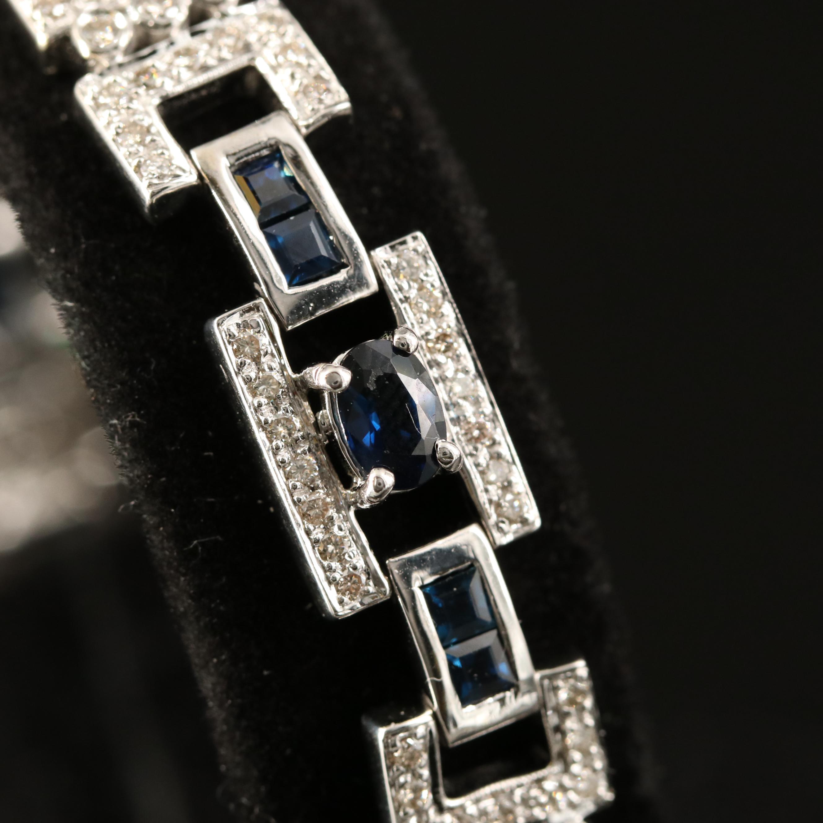 14K Sapphire and 2.08 CTW Diamond Bracelet