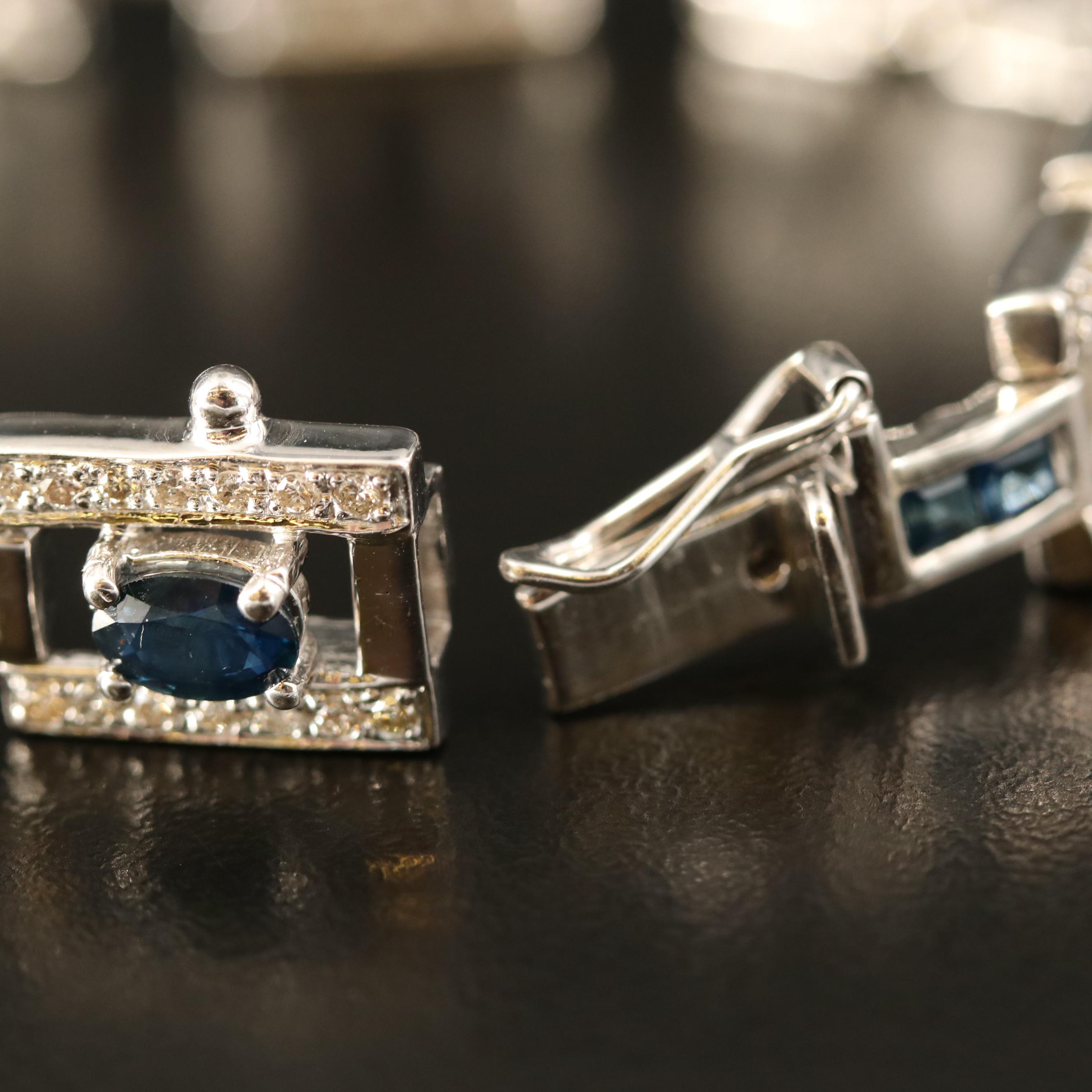 14K Sapphire and 2.08 CTW Diamond Bracelet