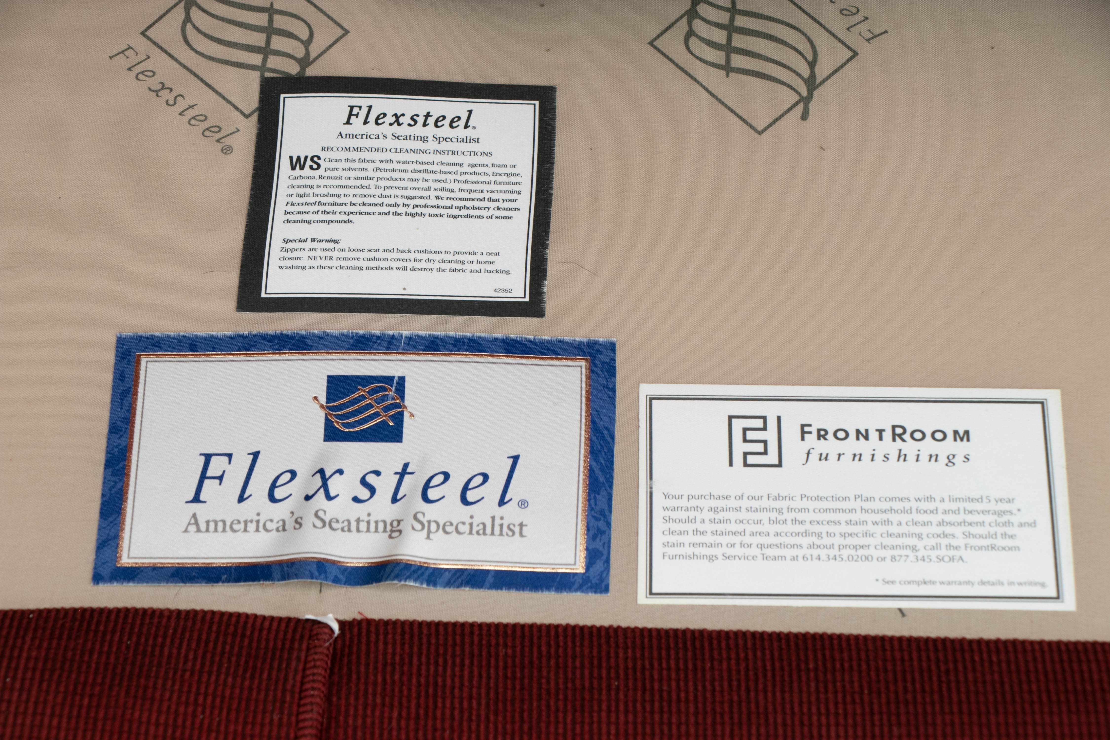 Flexsteel "Digby" Burgundy-Red Upholstered Two-Seat Sofa