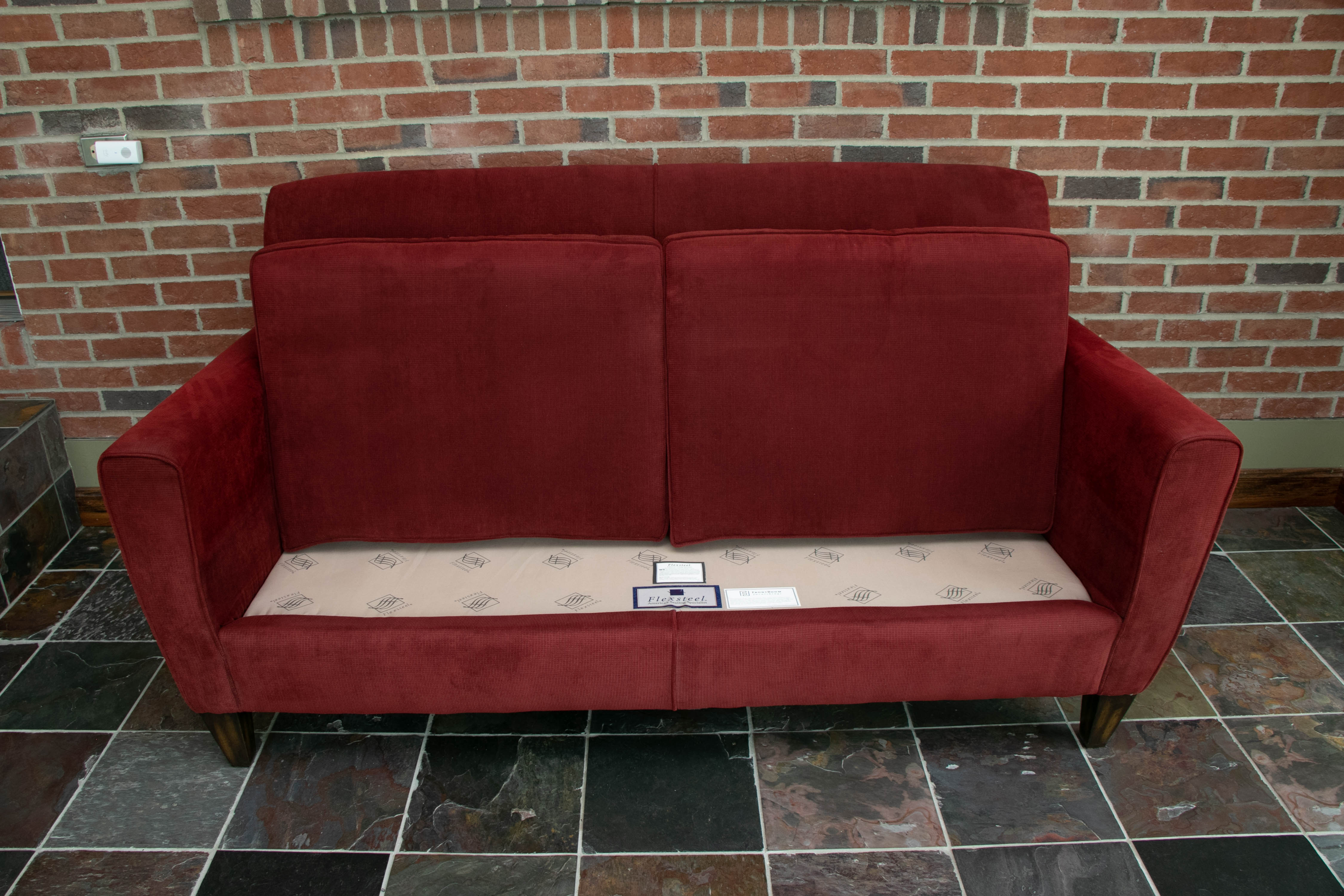 Flexsteel "Digby" Burgundy-Red Upholstered Two-Seat Sofa