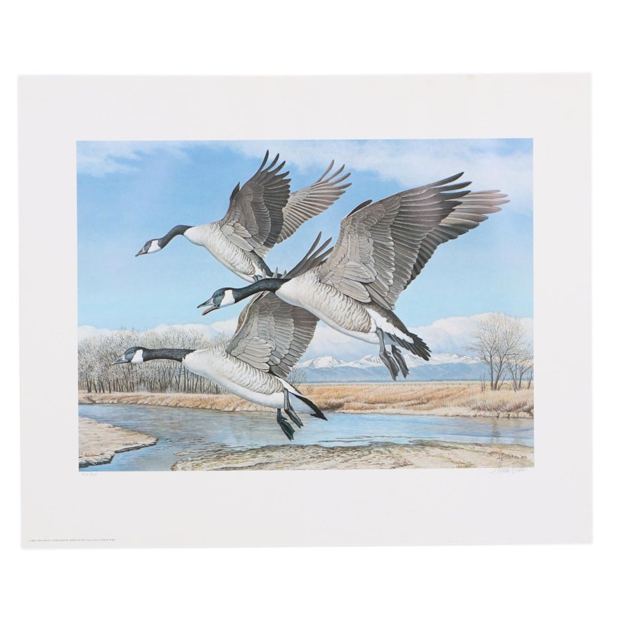 Tom Hirata Offset Lithograph "Colorado Canada Geese"