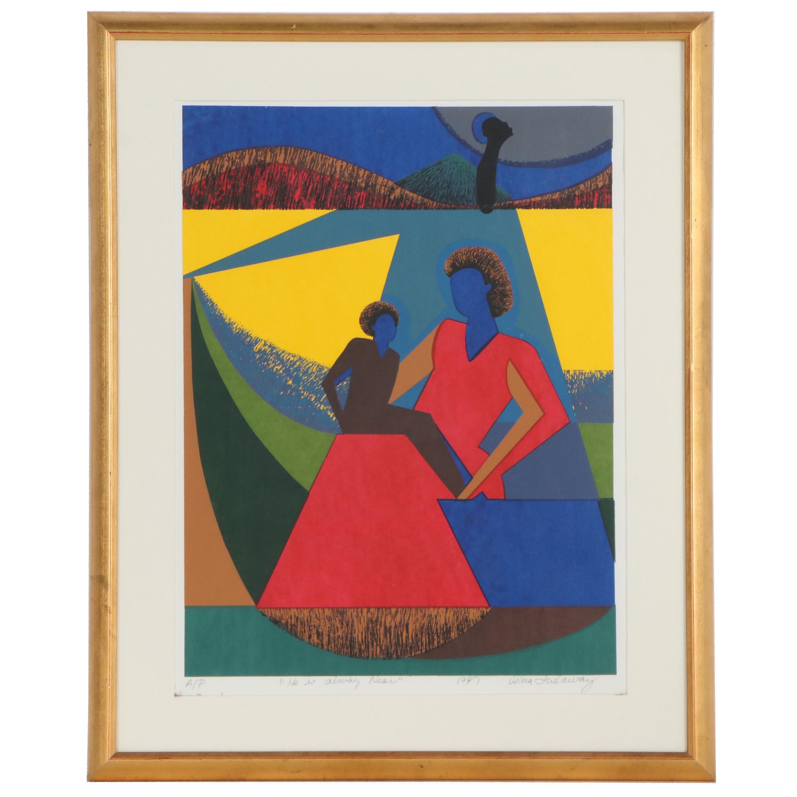 Velma Ludaway Serigraph "He is Always Near," 1987