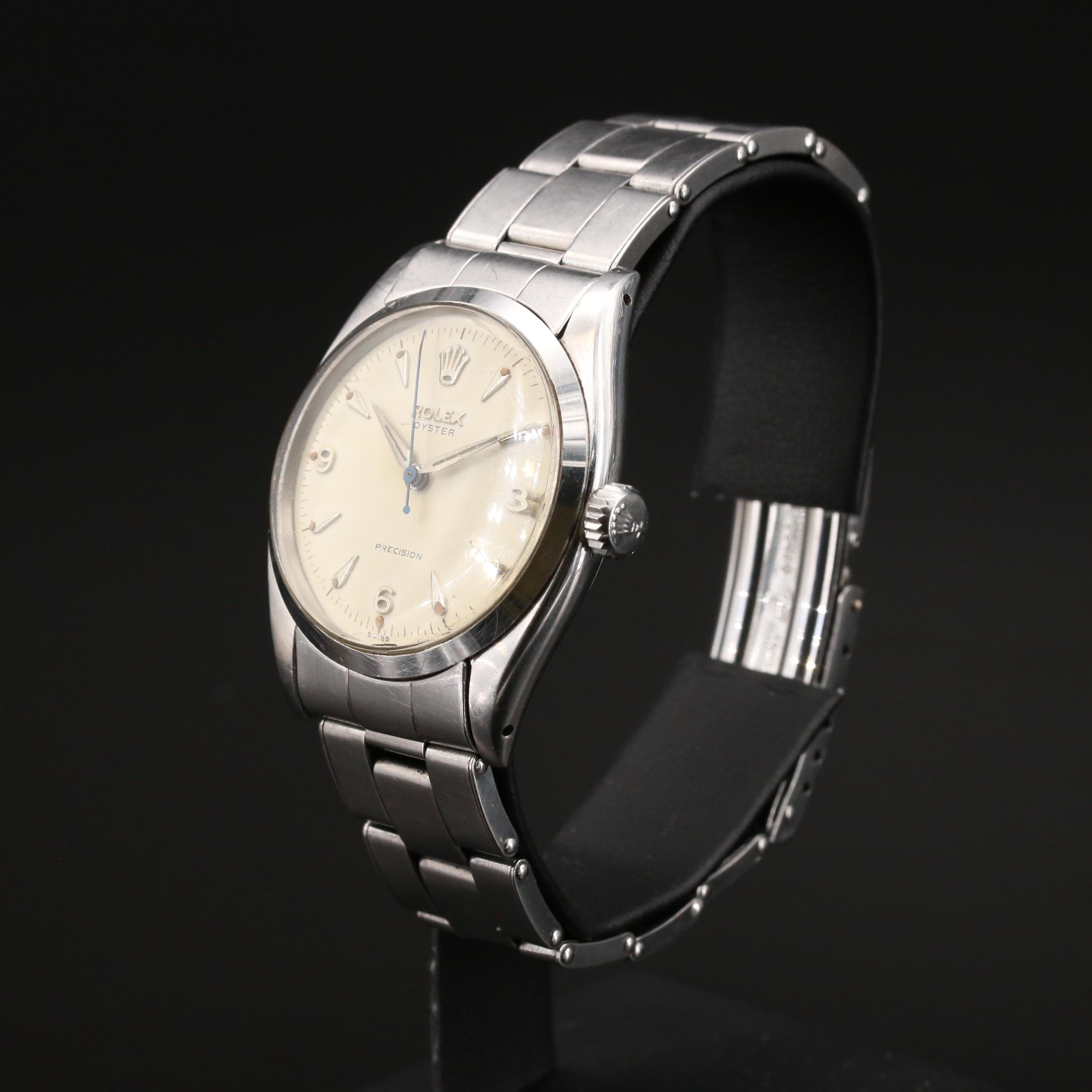 1956 Rolex Oyster Precision 6422 Stainless Steel Stem Wind Watch