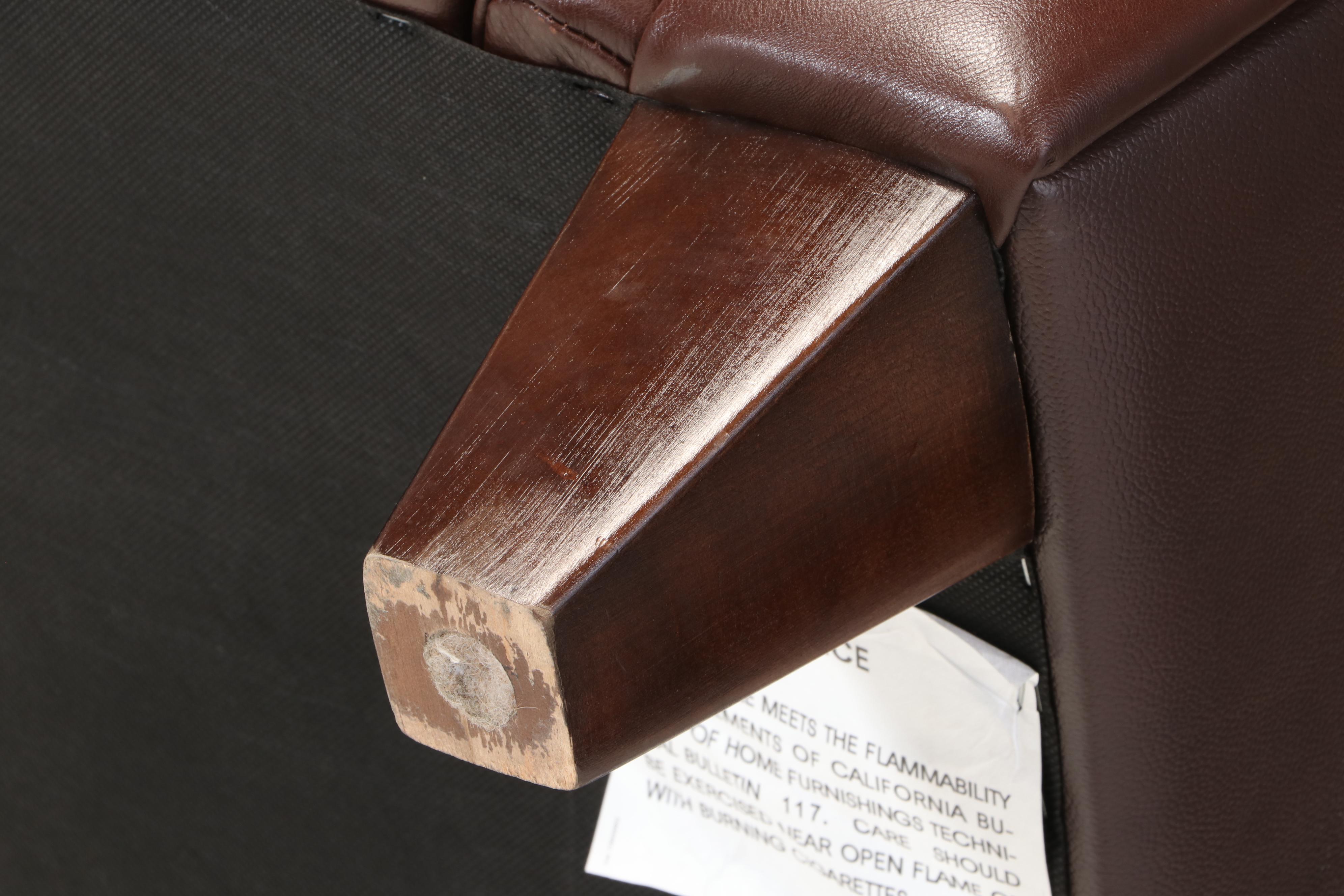 Natuzzi China Bonded Leather Roll-Arm Sofa