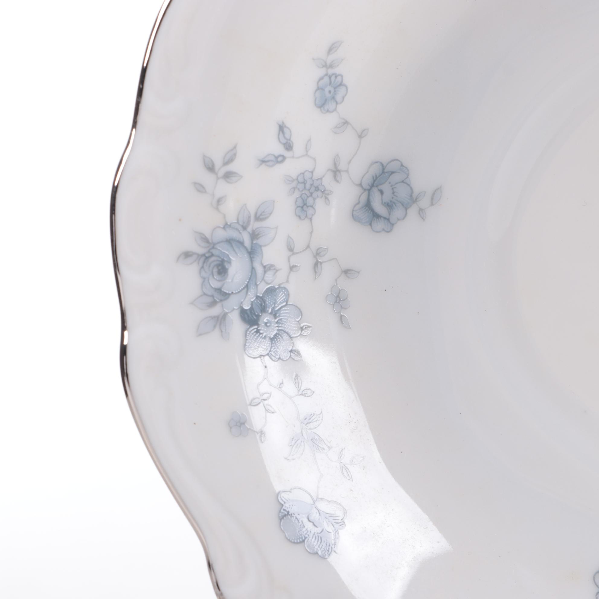 Johann Haviland "Blue Garland" Porcelain Teacups and Saucers