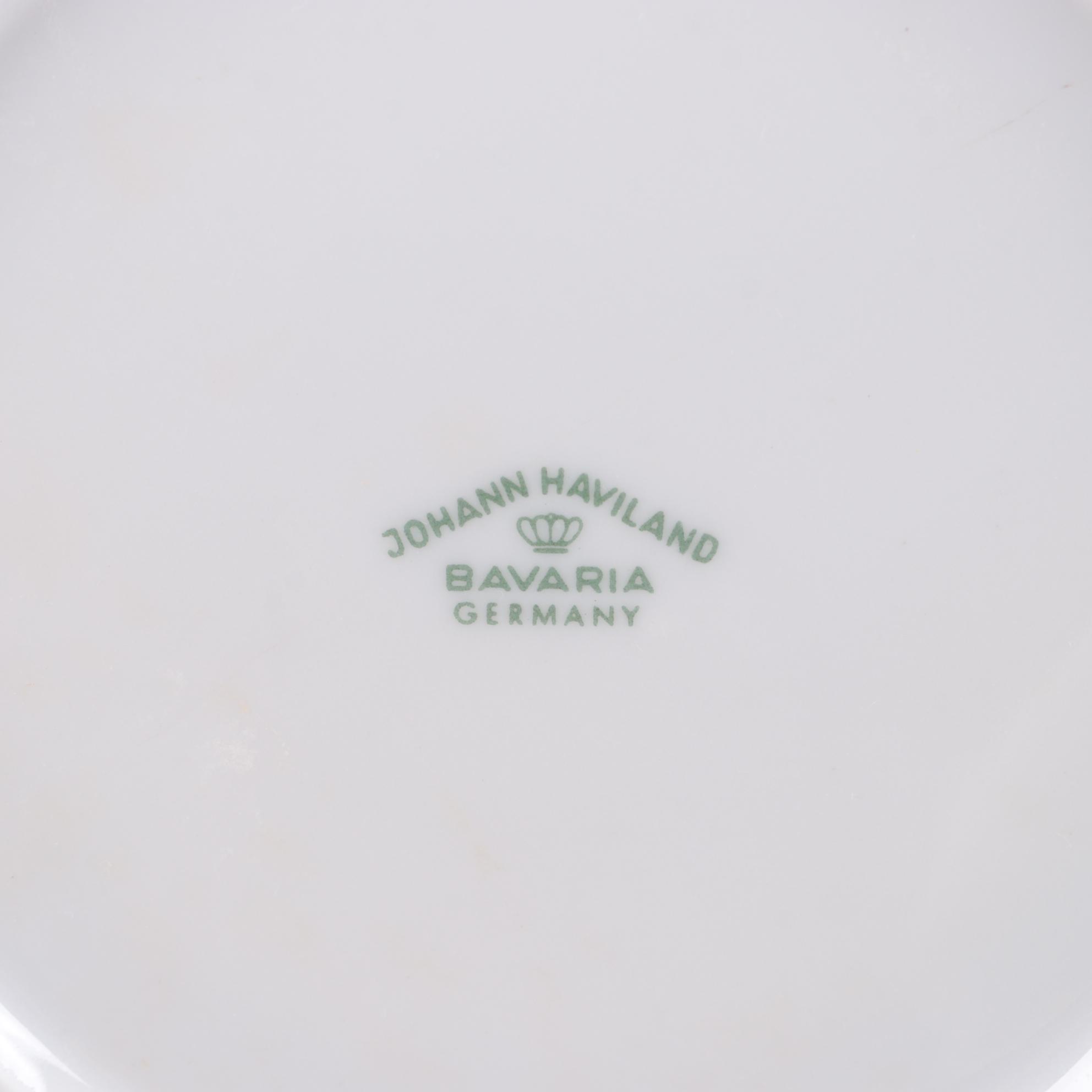 Johann Haviland "Blue Garland" Porcelain Teacups and Saucers