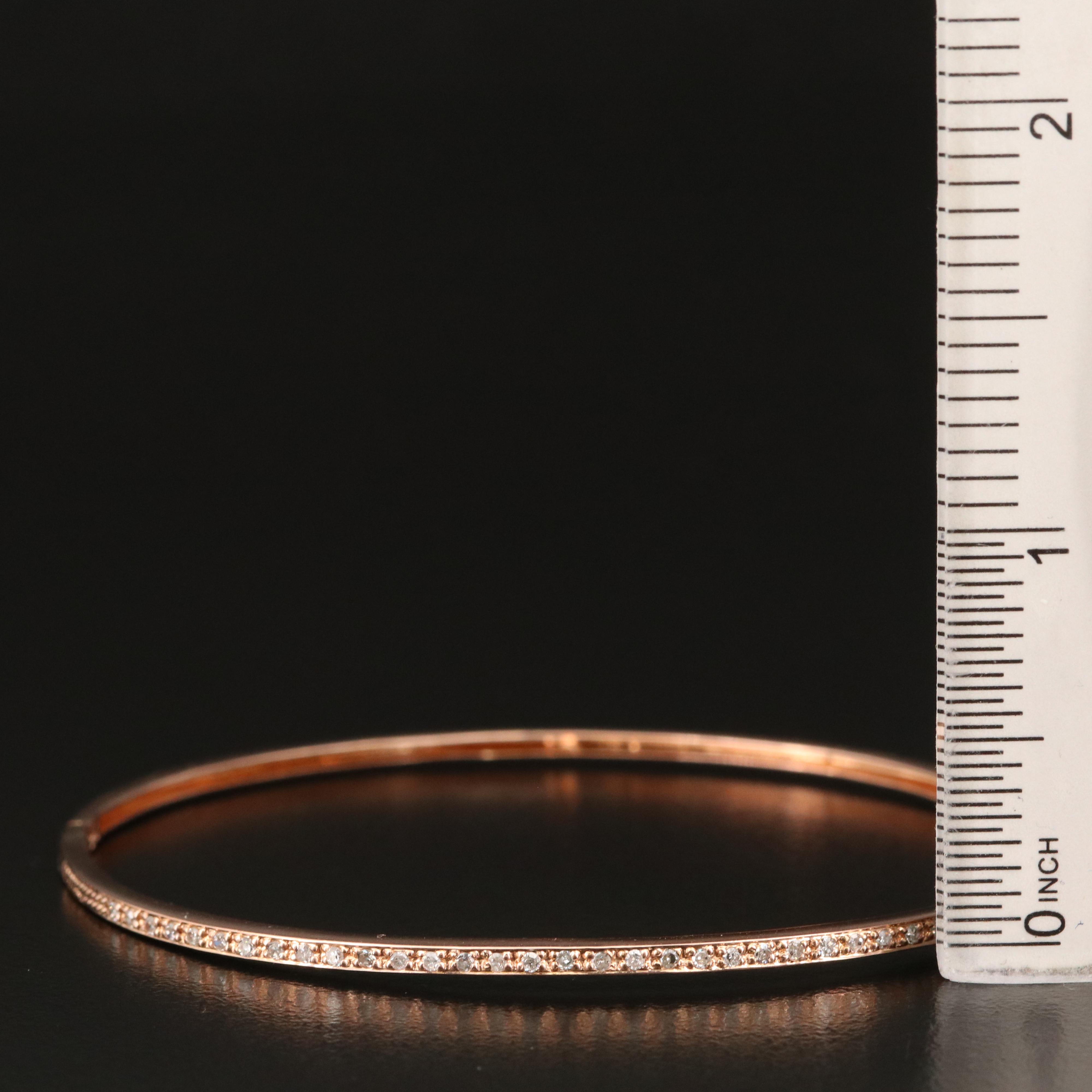 14K Tri-Color Diamond Hinged Bangles