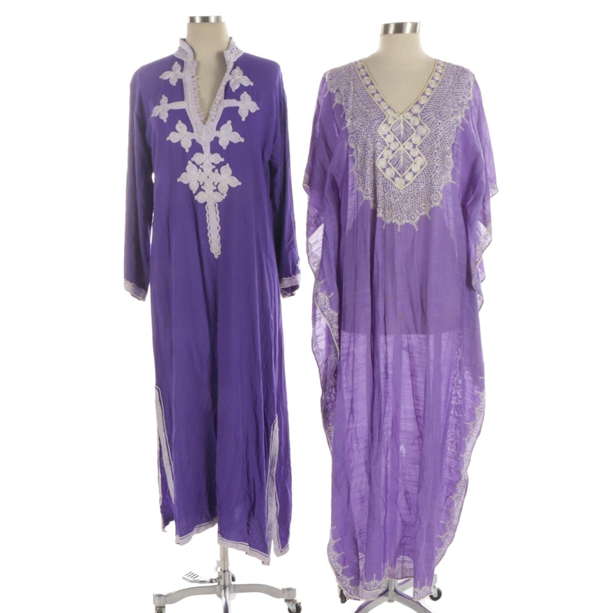 Moprima Purple Embroidered Kaftan Tunics