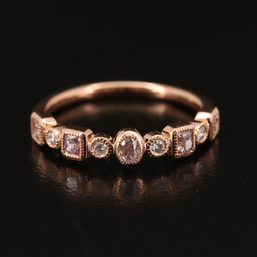 18K Rose Gold Diamond Band