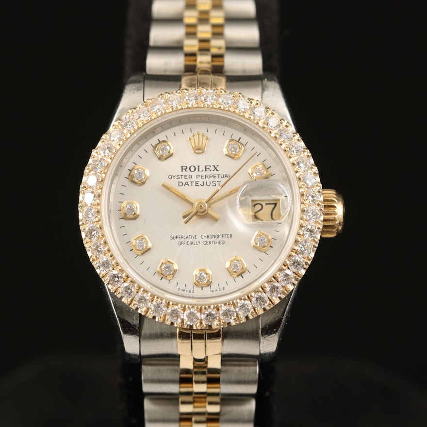 1986 Rolex Datejust 1.15 CTW Diamond Automatic Wristwatch