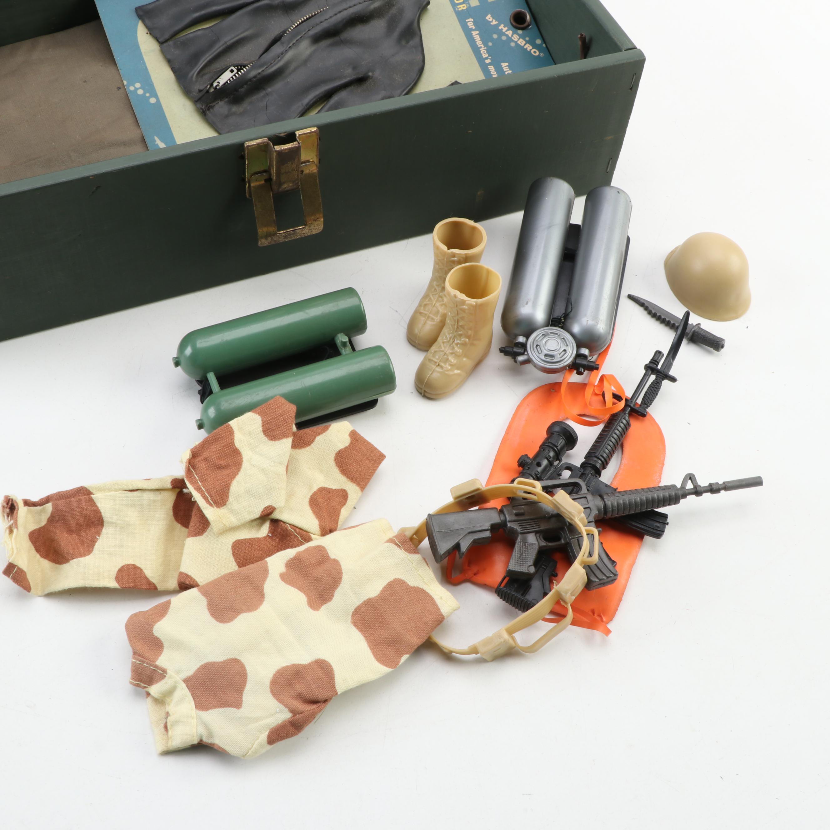 G.I. Joe Action Figures by Hasbro, Mid-1960s, with Footlocker and Accessories