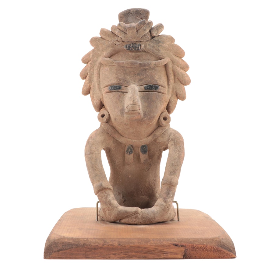 Veracruz Ceramic Seated Figure, Pre-Columbian Mexico