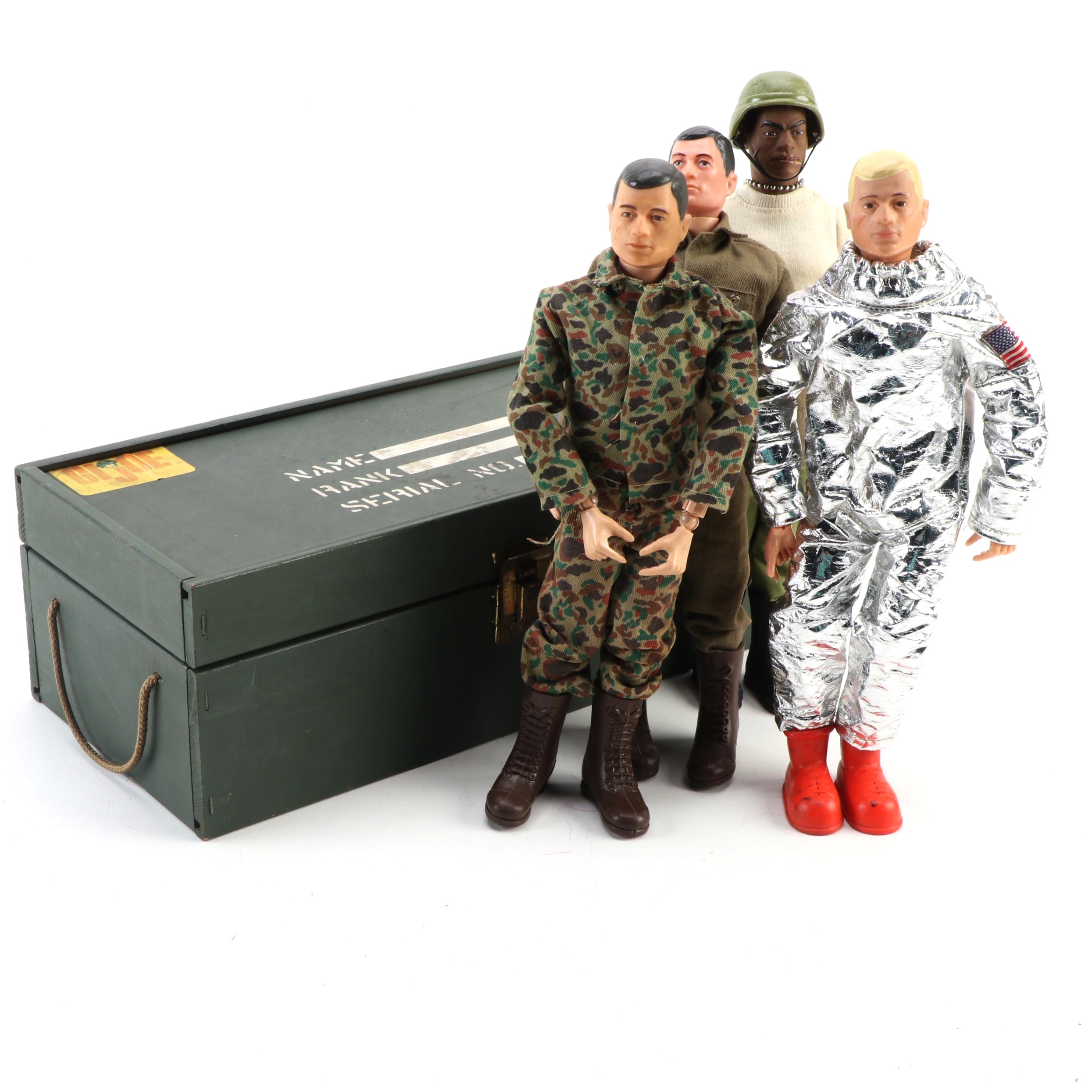 G.I. Joe Action Figures by Hasbro, Mid-1960s, with Footlocker and Accessories