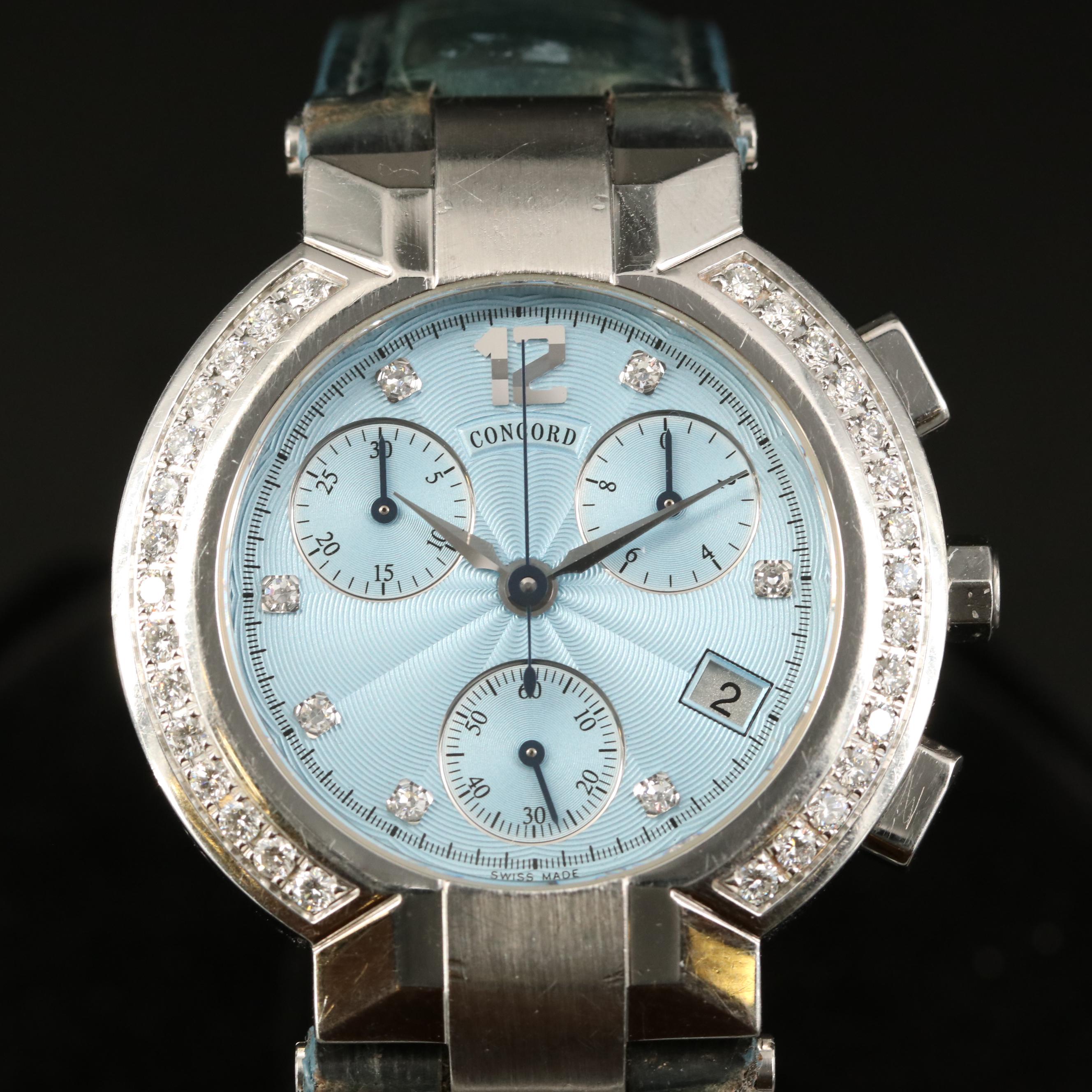Concord LaScala Chronograph 1.01 CTW Diamond Quartz Watch