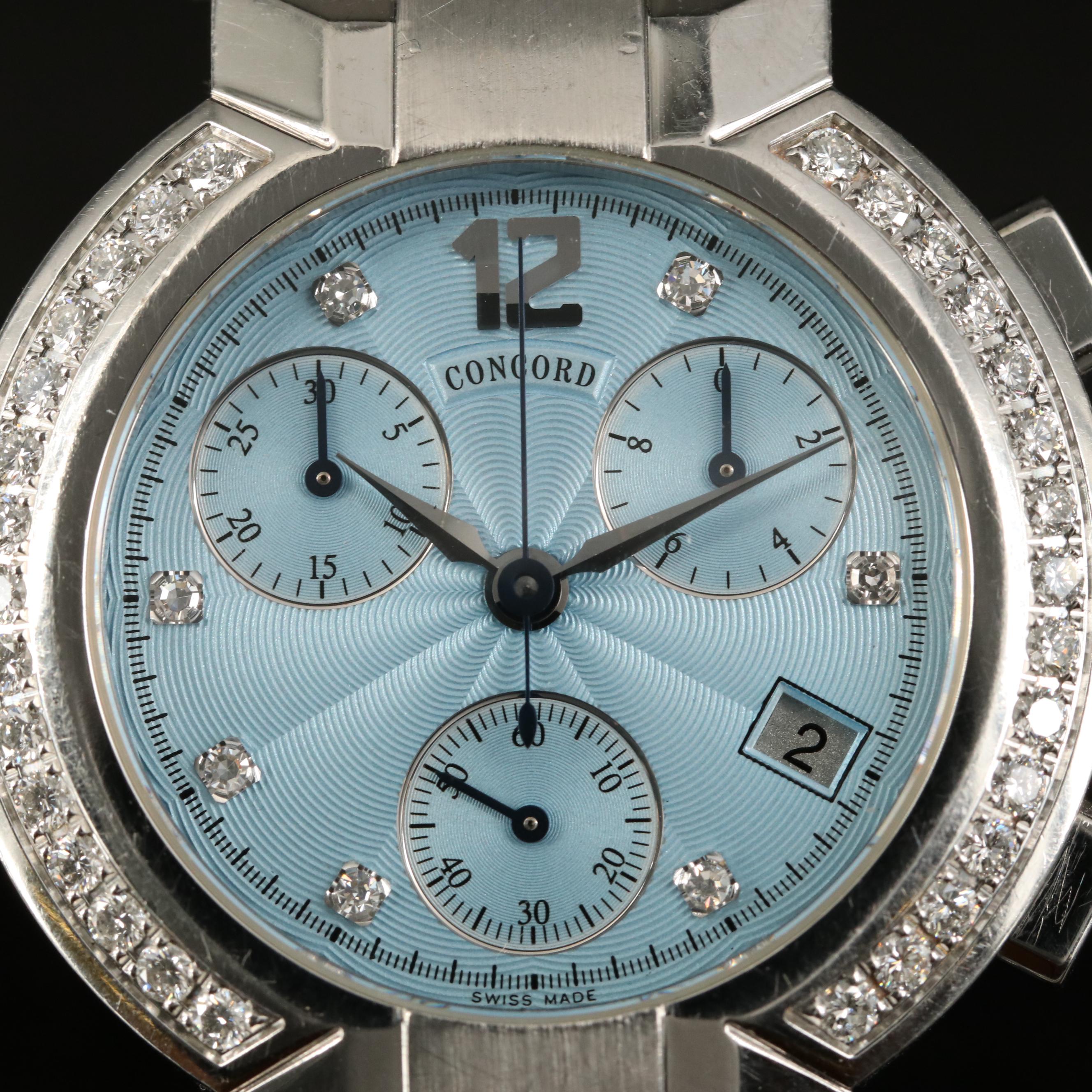 Concord LaScala Chronograph 1.01 CTW Diamond Quartz Watch