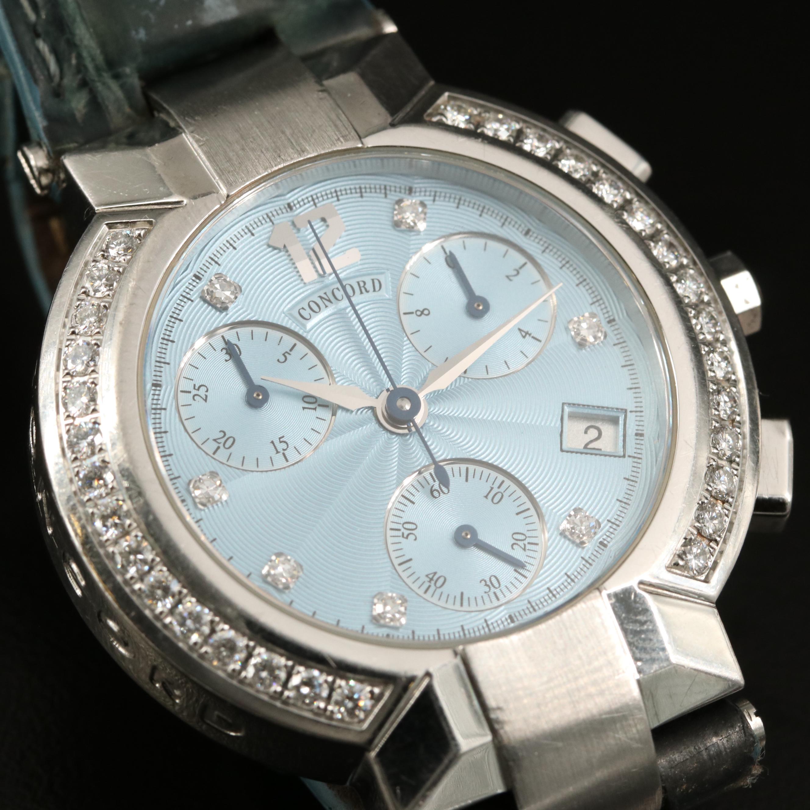 Concord LaScala Chronograph 1.01 CTW Diamond Quartz Watch