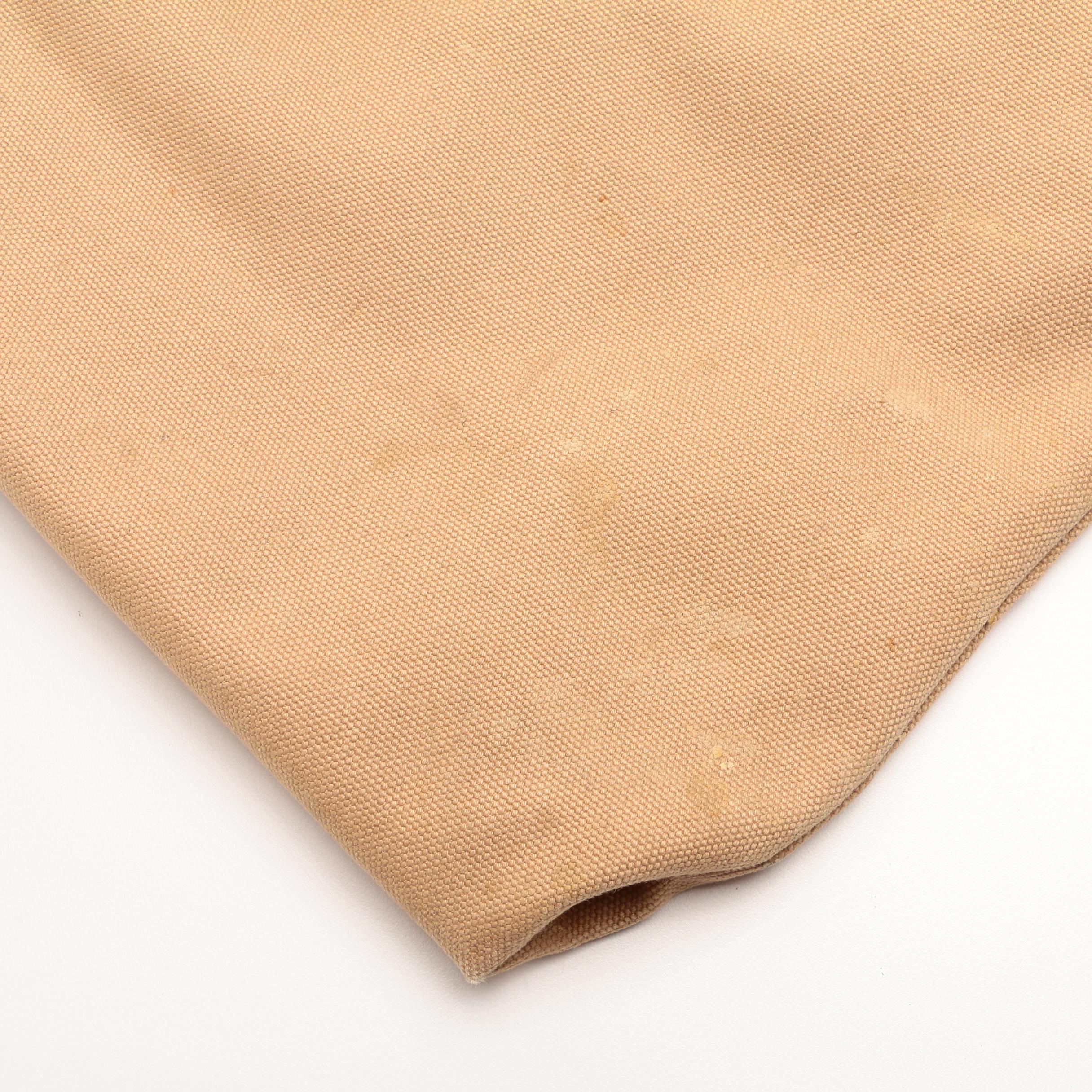 Prada Domed Handbag in Beige Canvas with Orange Leather Trim