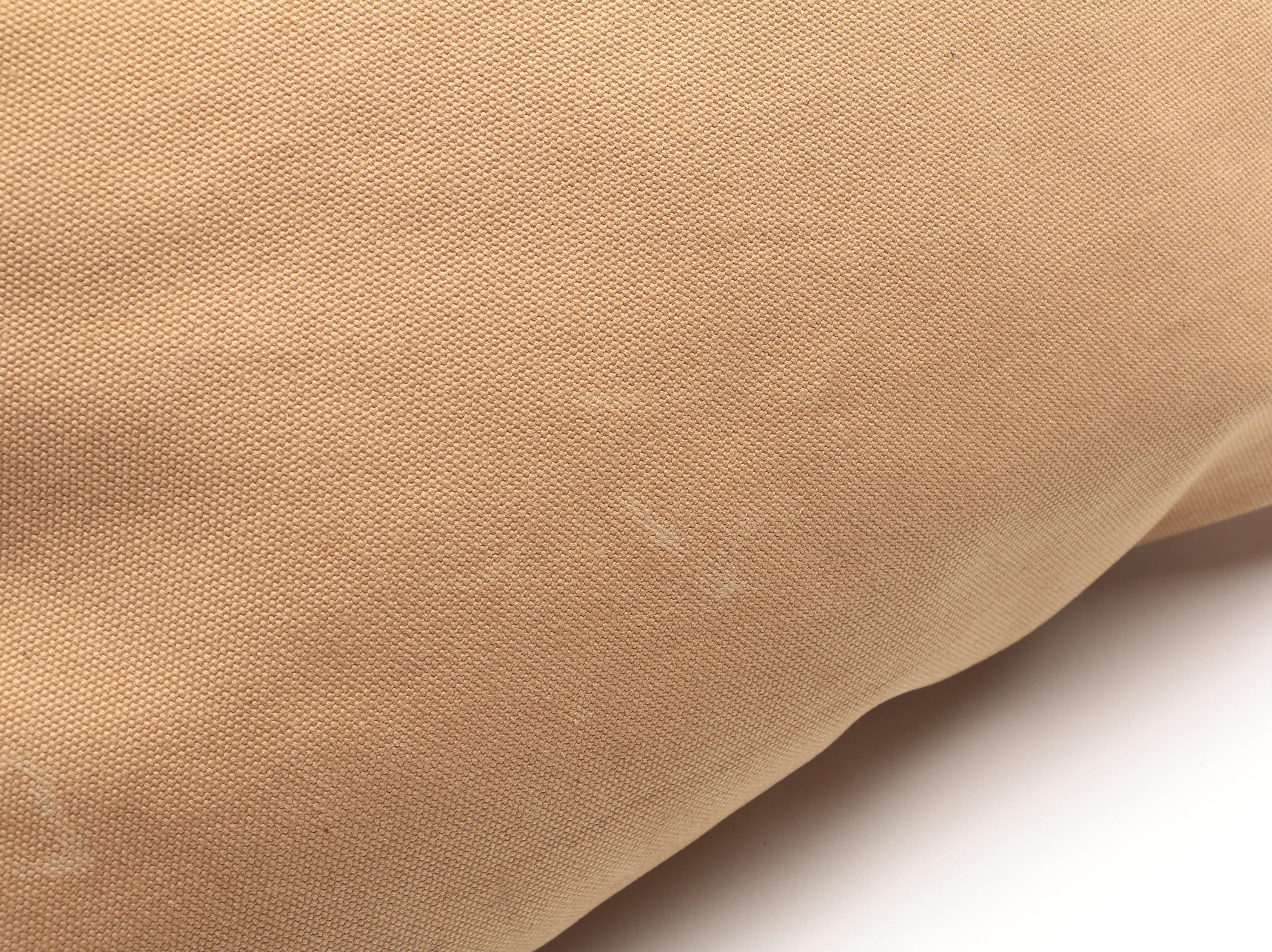 Prada Domed Handbag in Beige Canvas with Orange Leather Trim