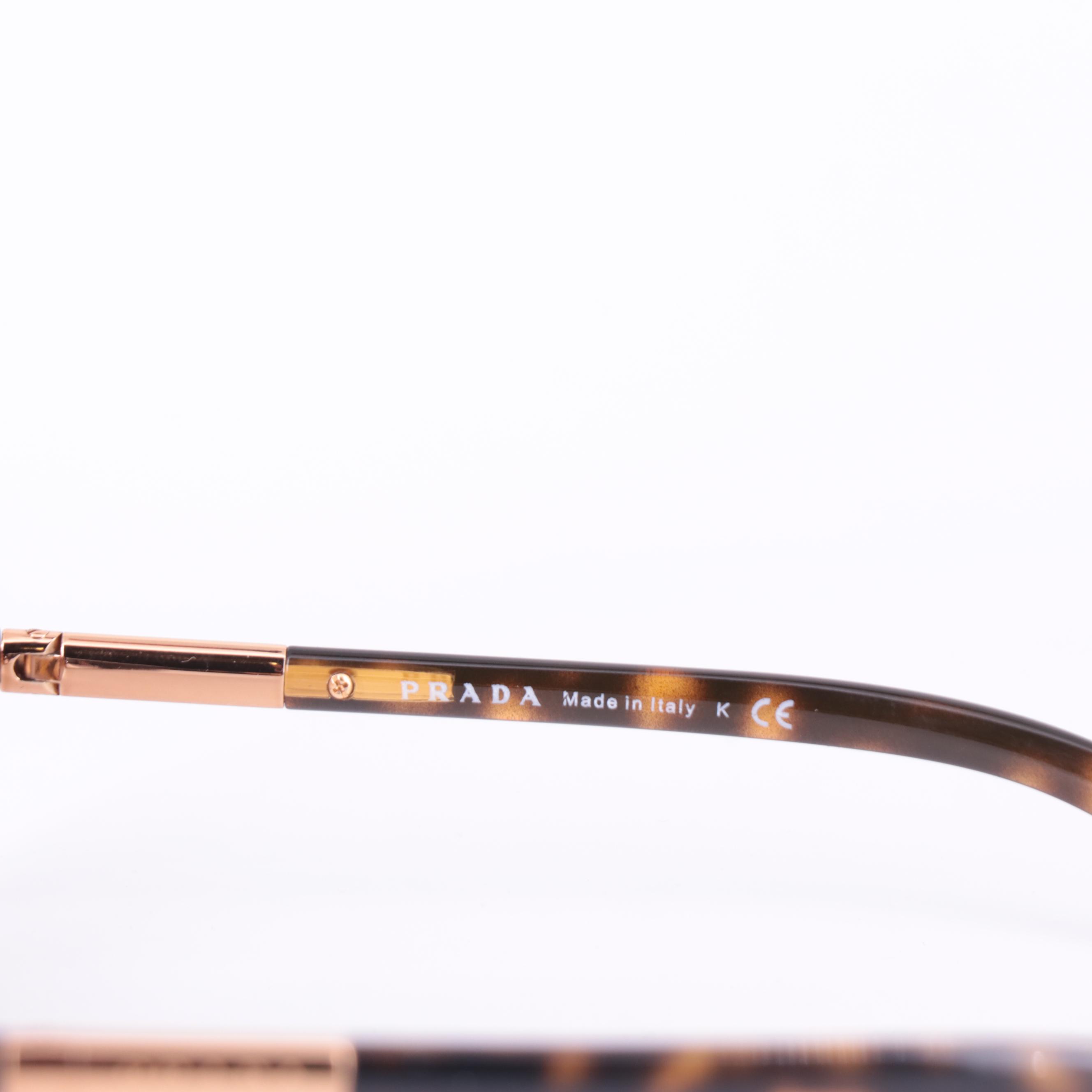 Prada SPR 28L Havana Oversized Square Sunglasses