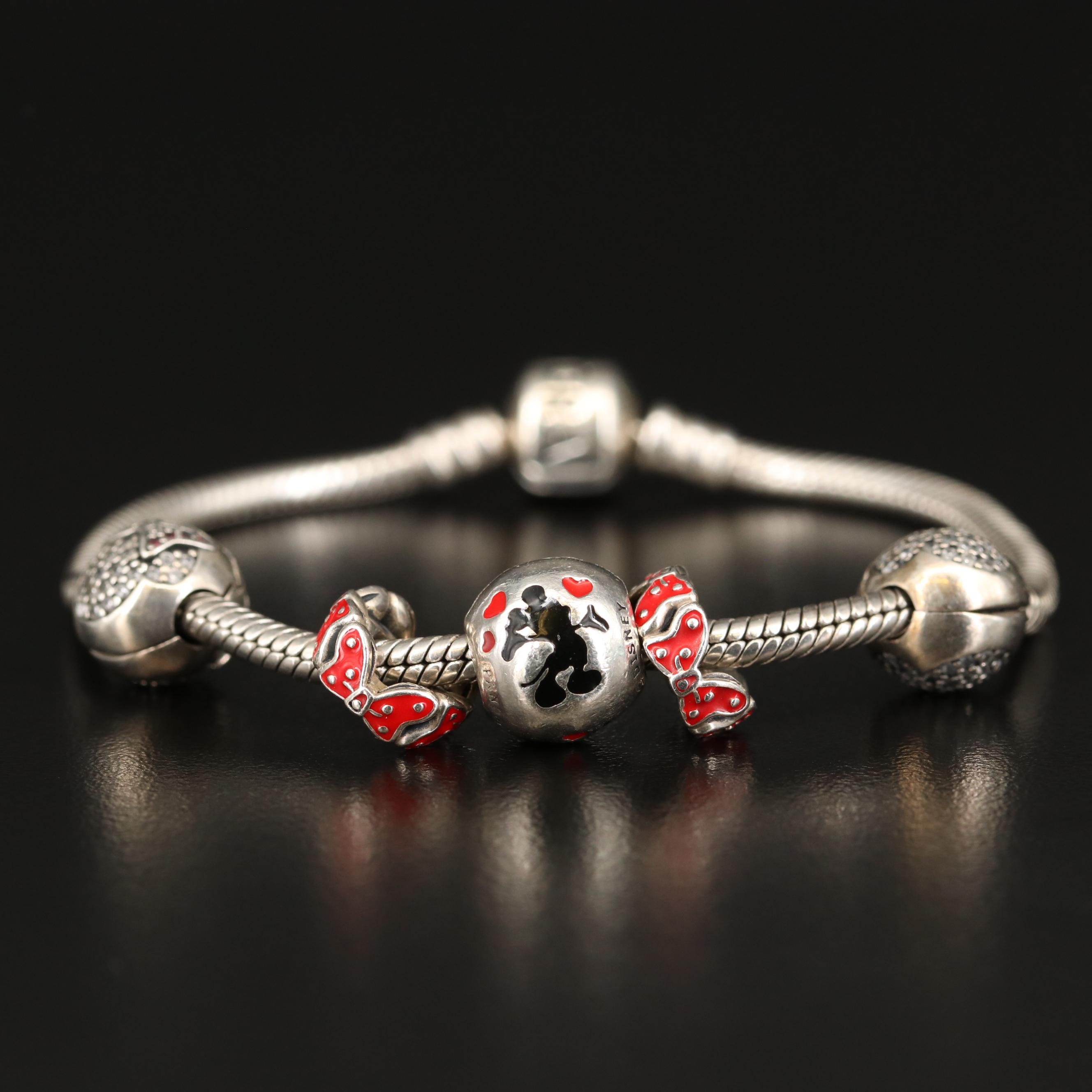 Pandora Bracelet and Charms Featuring Disney's Mickey and Minnie Mouse