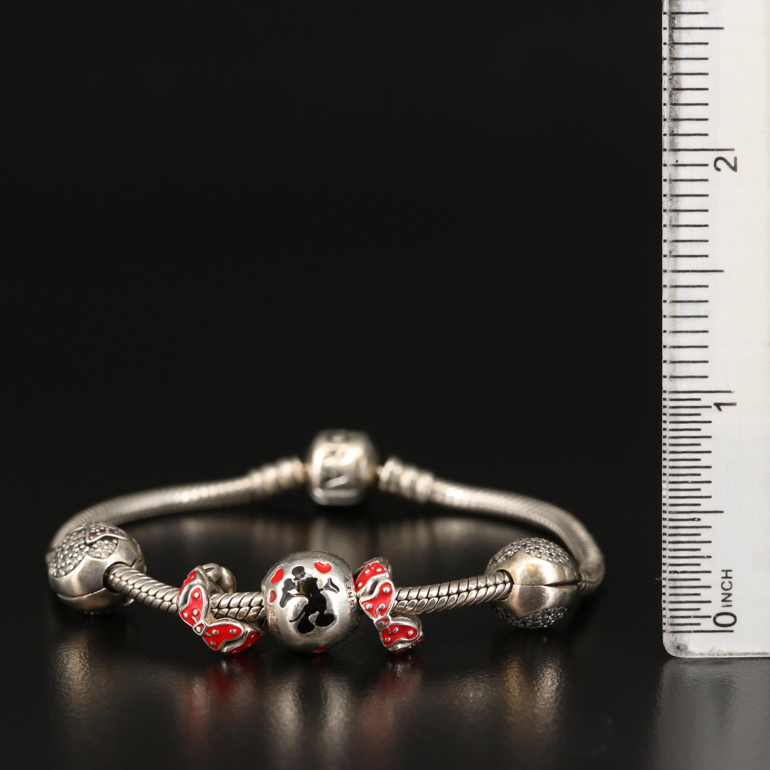 Pandora Bracelet and Charms Featuring Disney's Mickey and Minnie Mouse