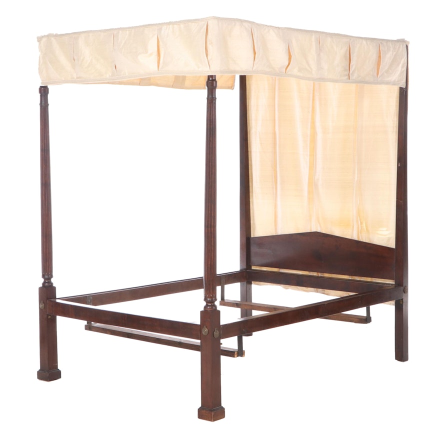 American Federal Birch Tester Bed Frame, Early 19th Century