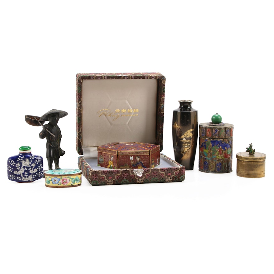 Peking Cloisonné Puzzle Jewelry with Other Boxes and Tableware