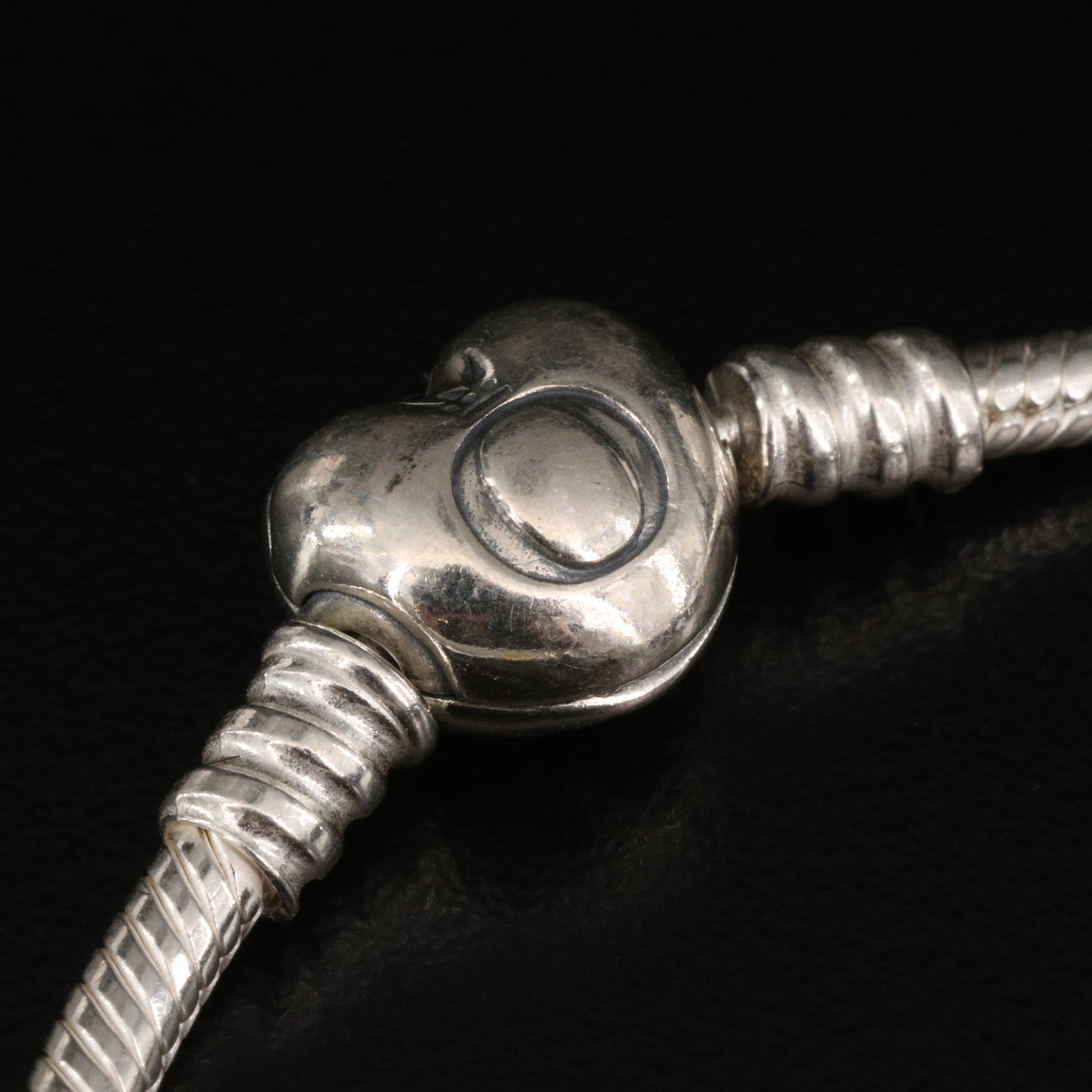 Pandora Sterling Silver Bracelet and Charms Featuring Disney's Snow White Dress