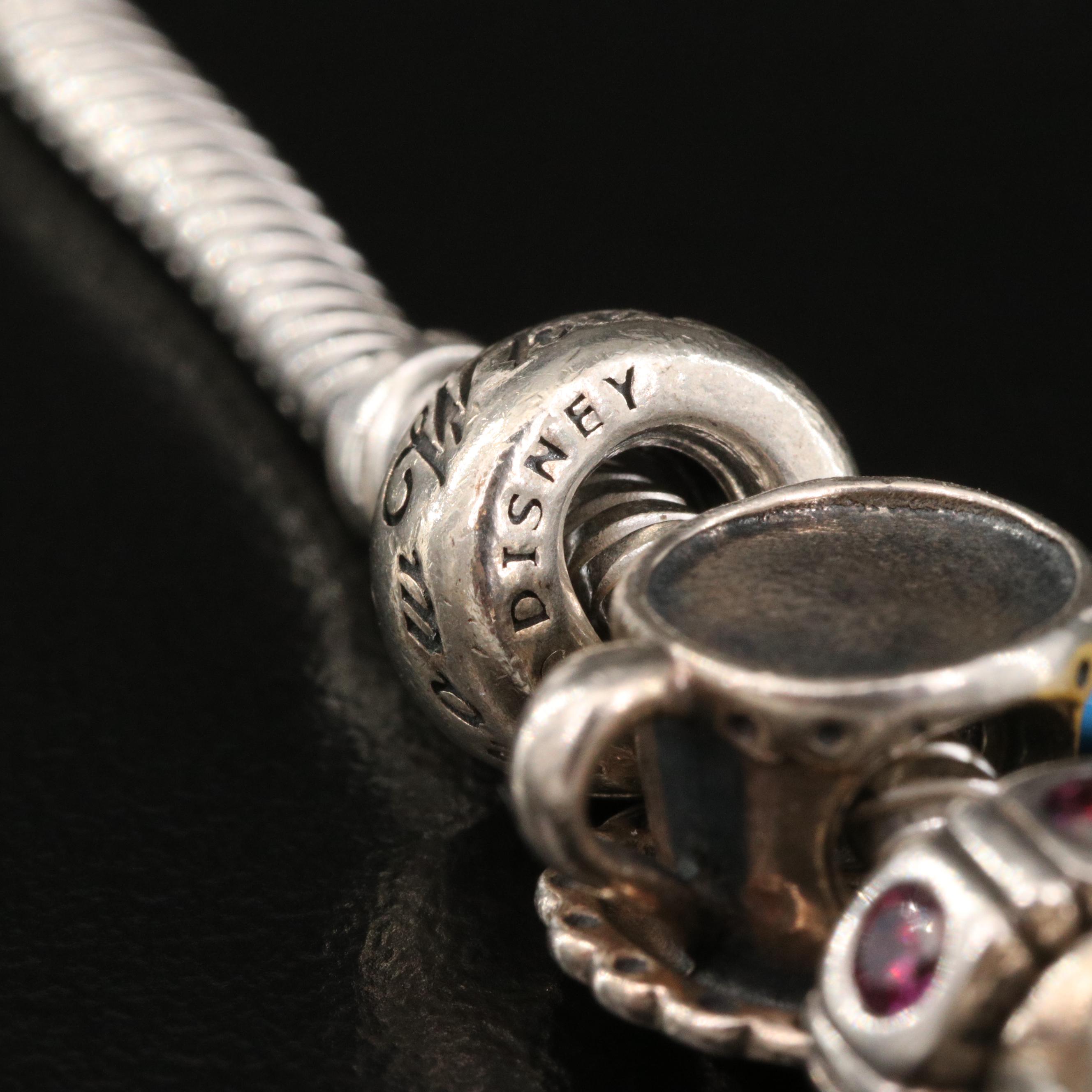 Pandora Sterling Silver Bracelet and Charms Featuring Disney's Snow White Dress