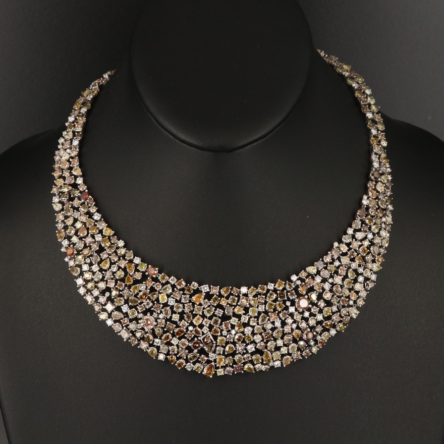 14K Tapered 69.71 CTW Diamond Necklace