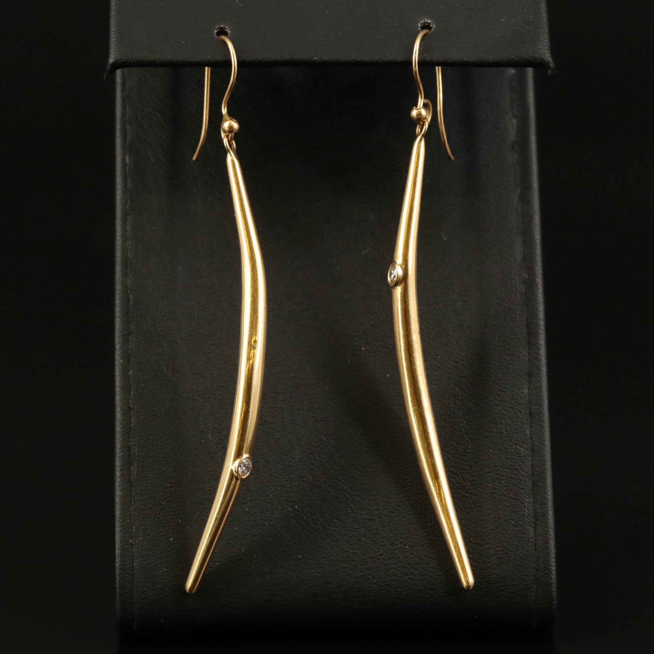 Jordan Schlanger 18K Diamond Drop Earrings