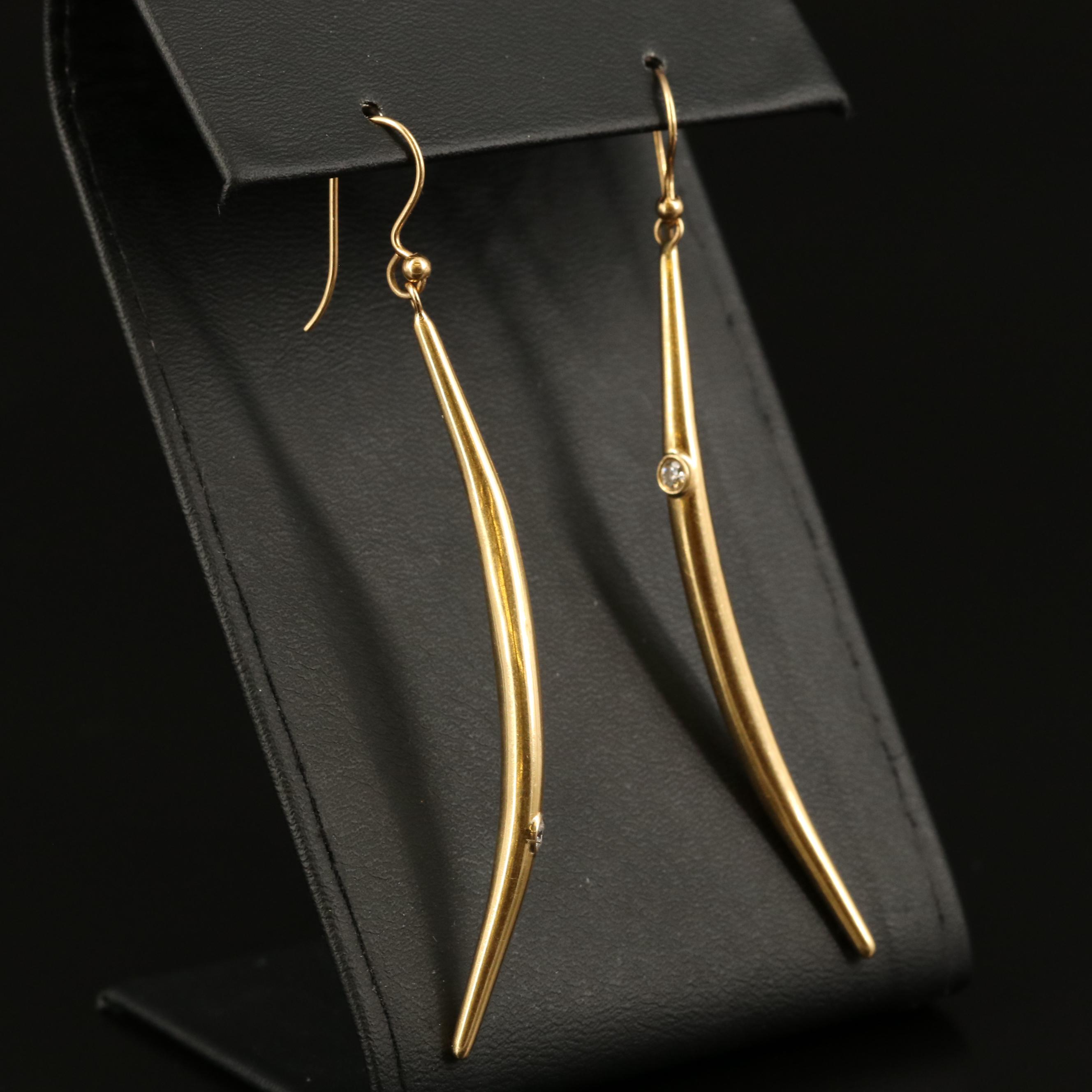 Jordan Schlanger 18K Diamond Drop Earrings