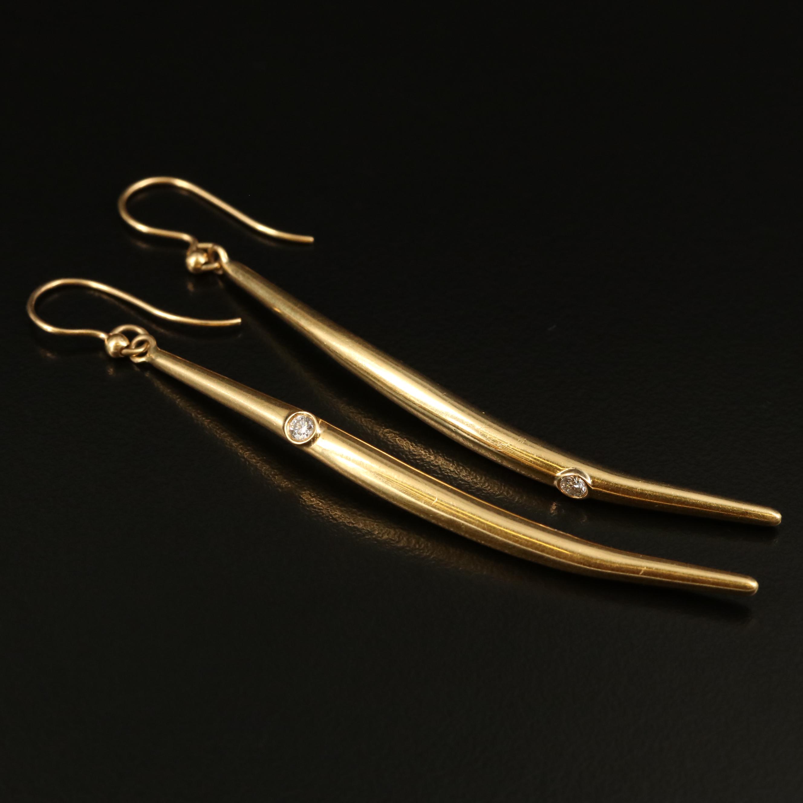 Jordan Schlanger 18K Diamond Drop Earrings