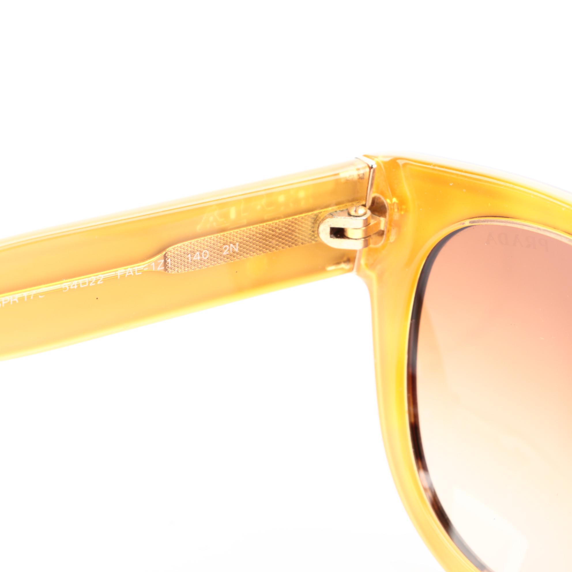 Prada SPR170 Havana Modified Cat Eye Sunglasses