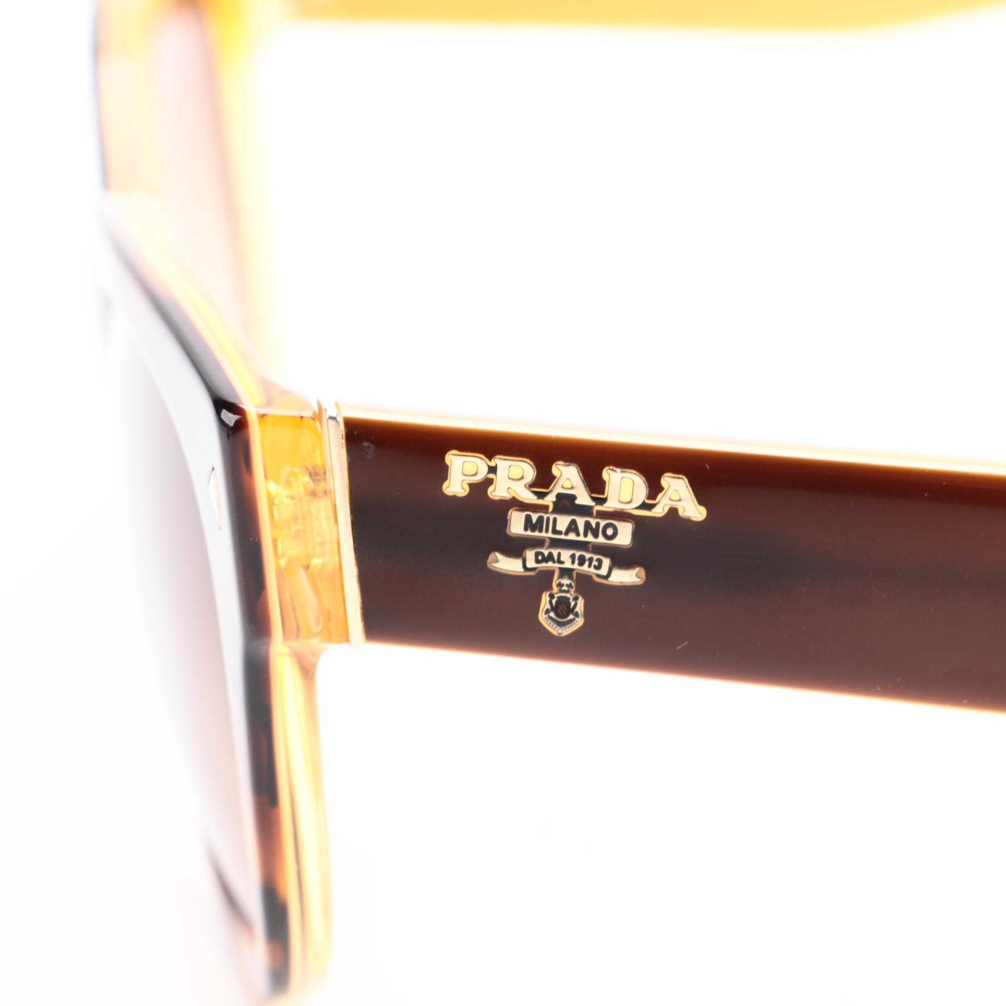 Prada SPR170 Havana Modified Cat Eye Sunglasses