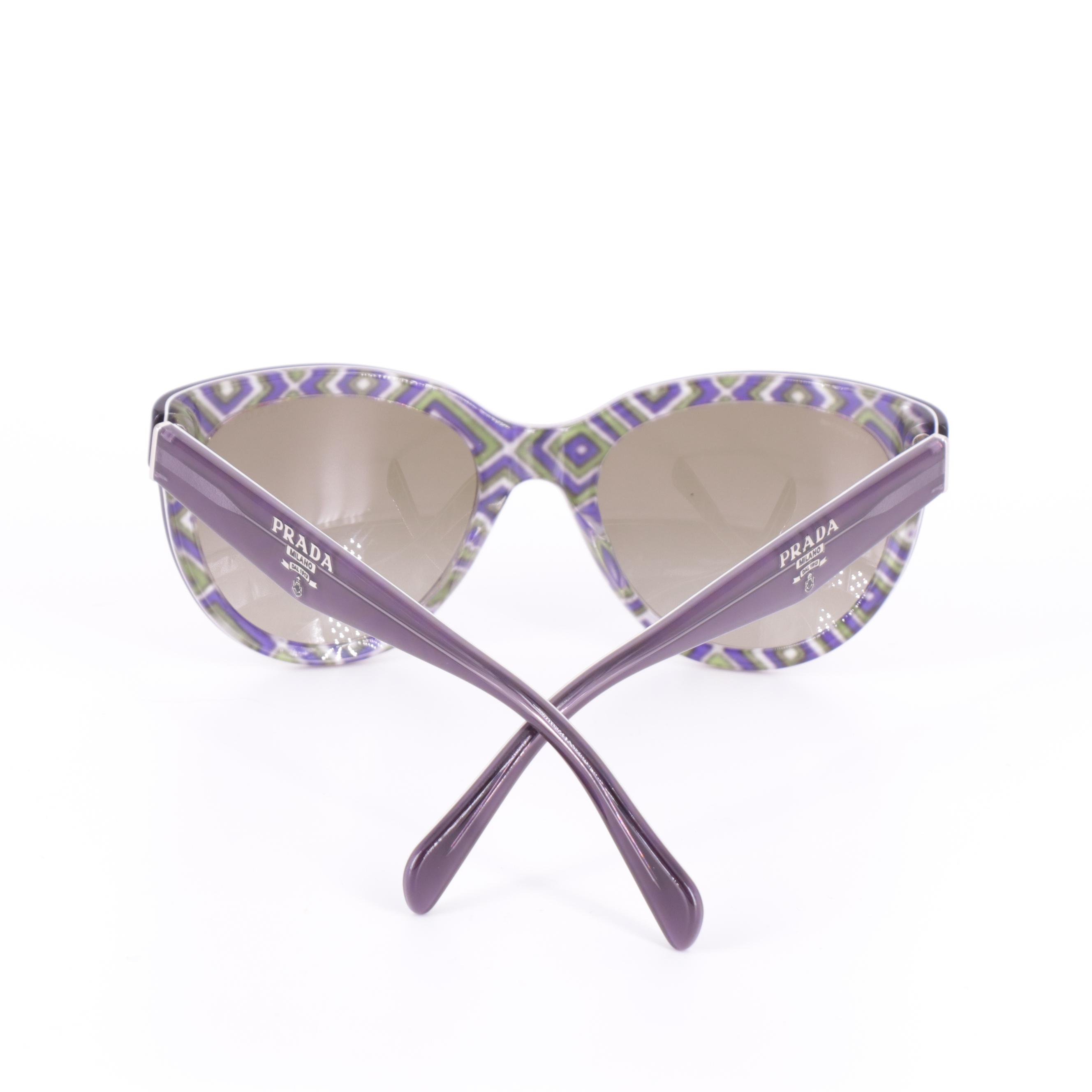 Prada SPR 05P Purple Modified Cat Eye Sunglasses