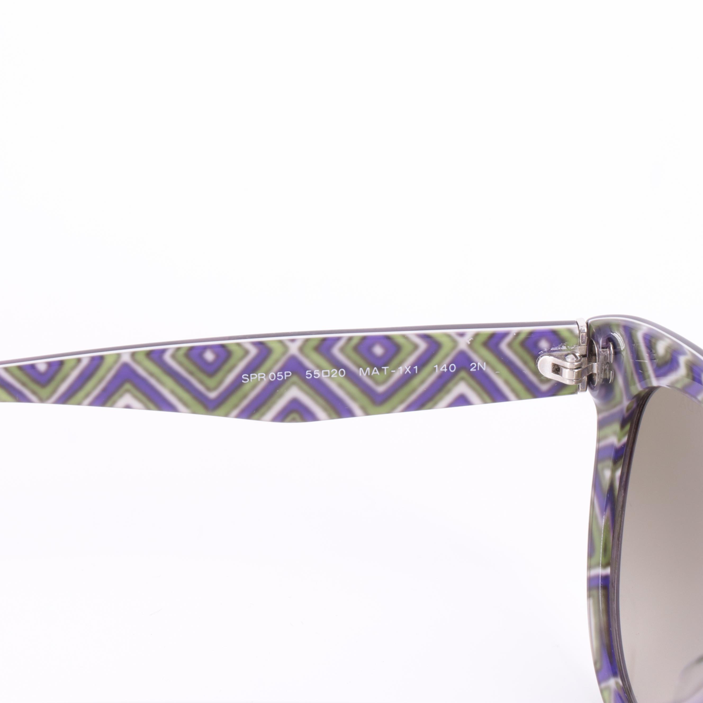 Prada SPR 05P Purple Modified Cat Eye Sunglasses
