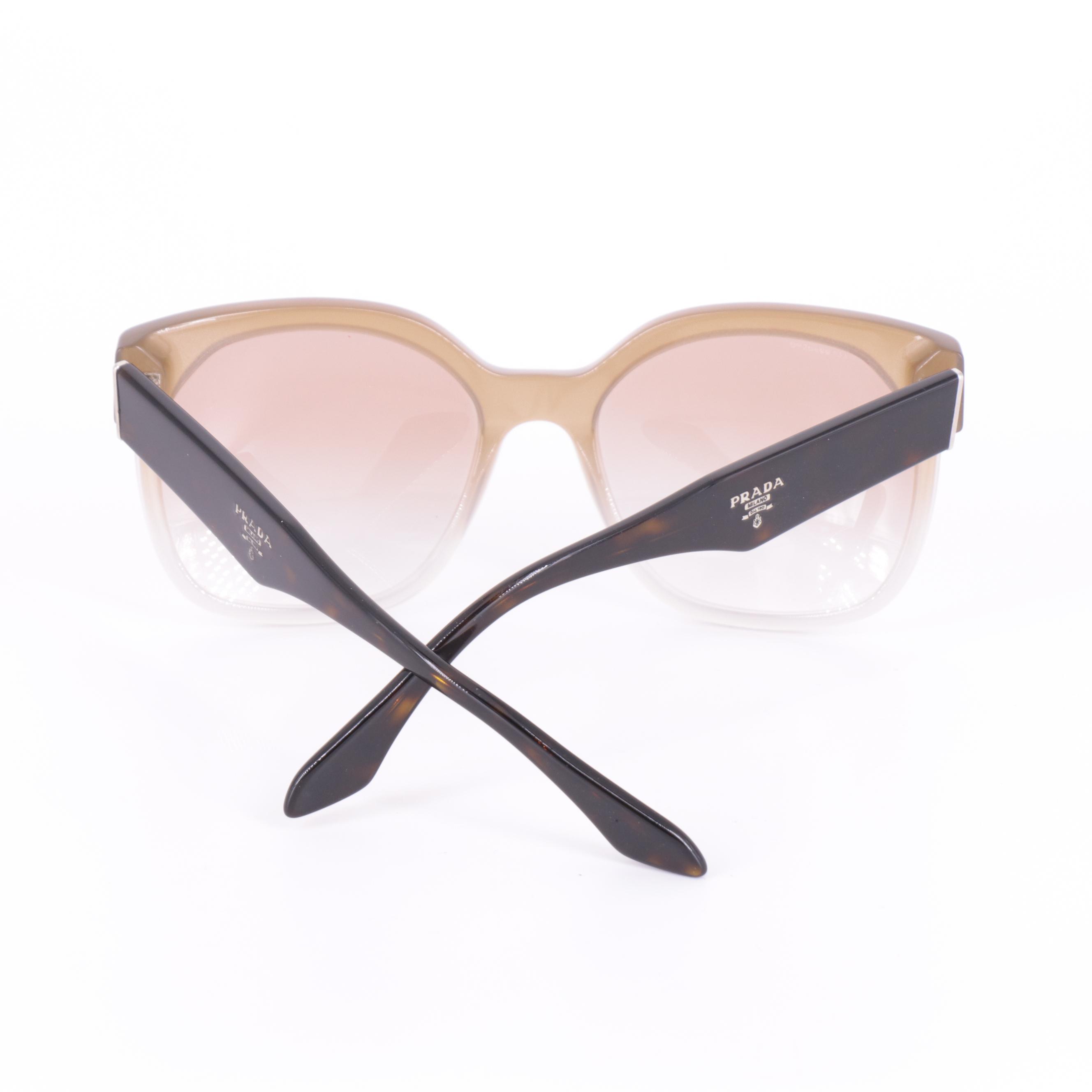 Prada Pearl Havana Rectangular Sunglasses