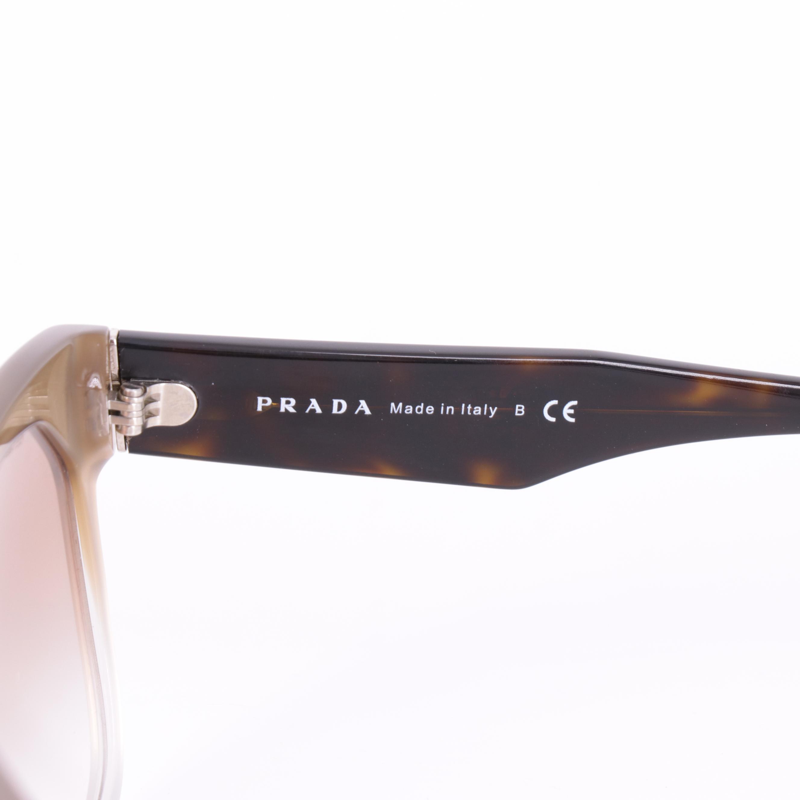 Prada Pearl Havana Rectangular Sunglasses