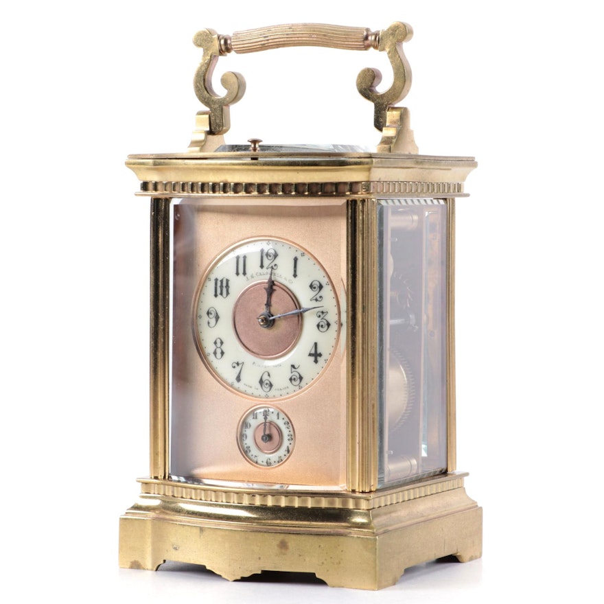 J.E. Caldwell & Co. French Brass Carriage Clock