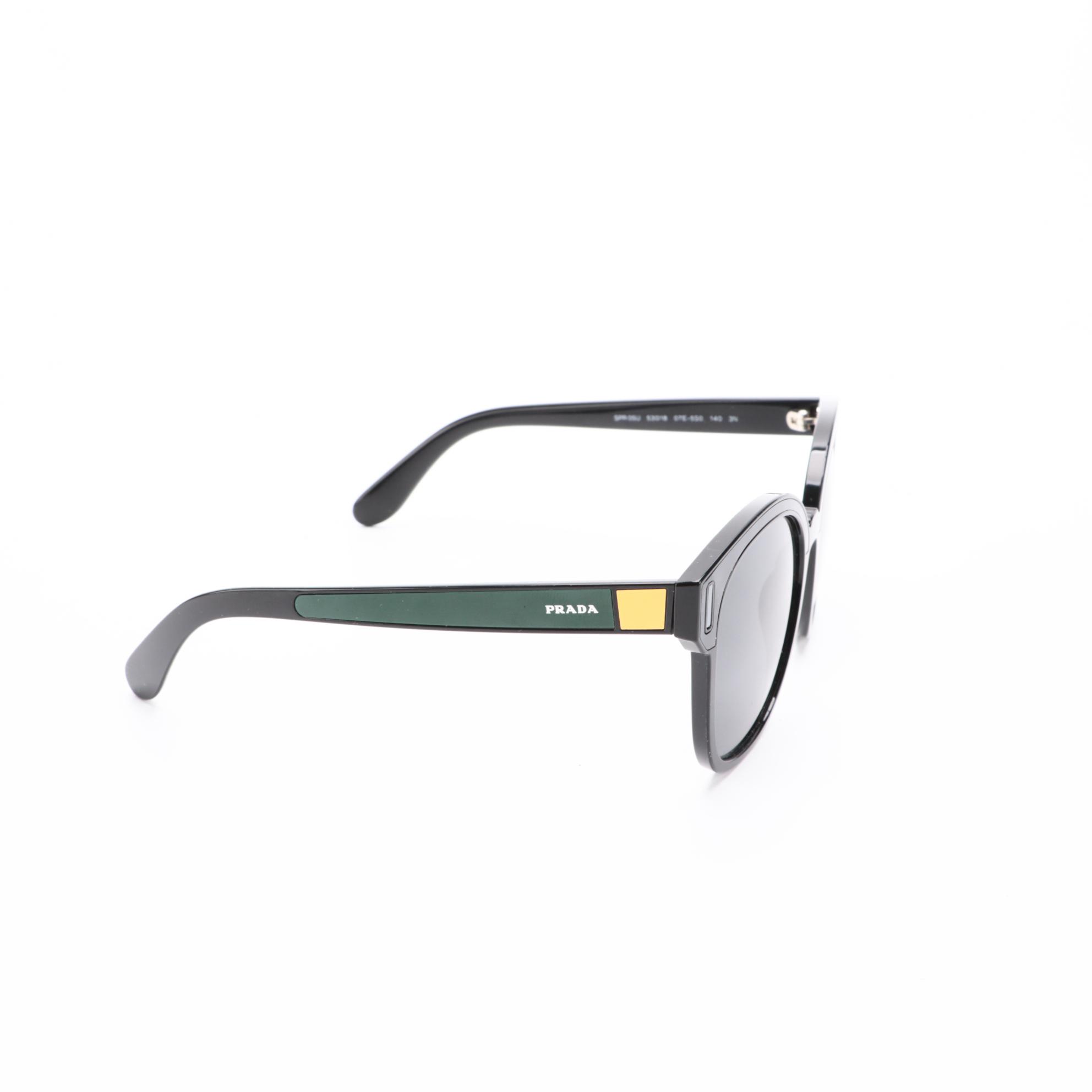 Prada SPR 05U Square Horn-Rimmed Sunglasses