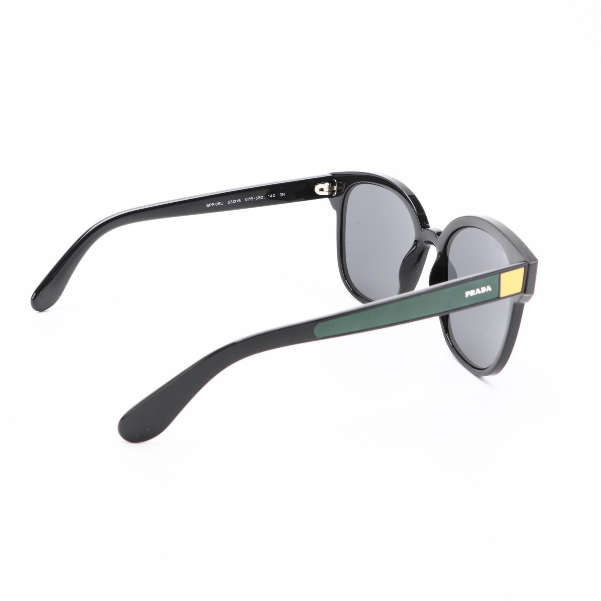 Prada SPR 05U Square Horn-Rimmed Sunglasses