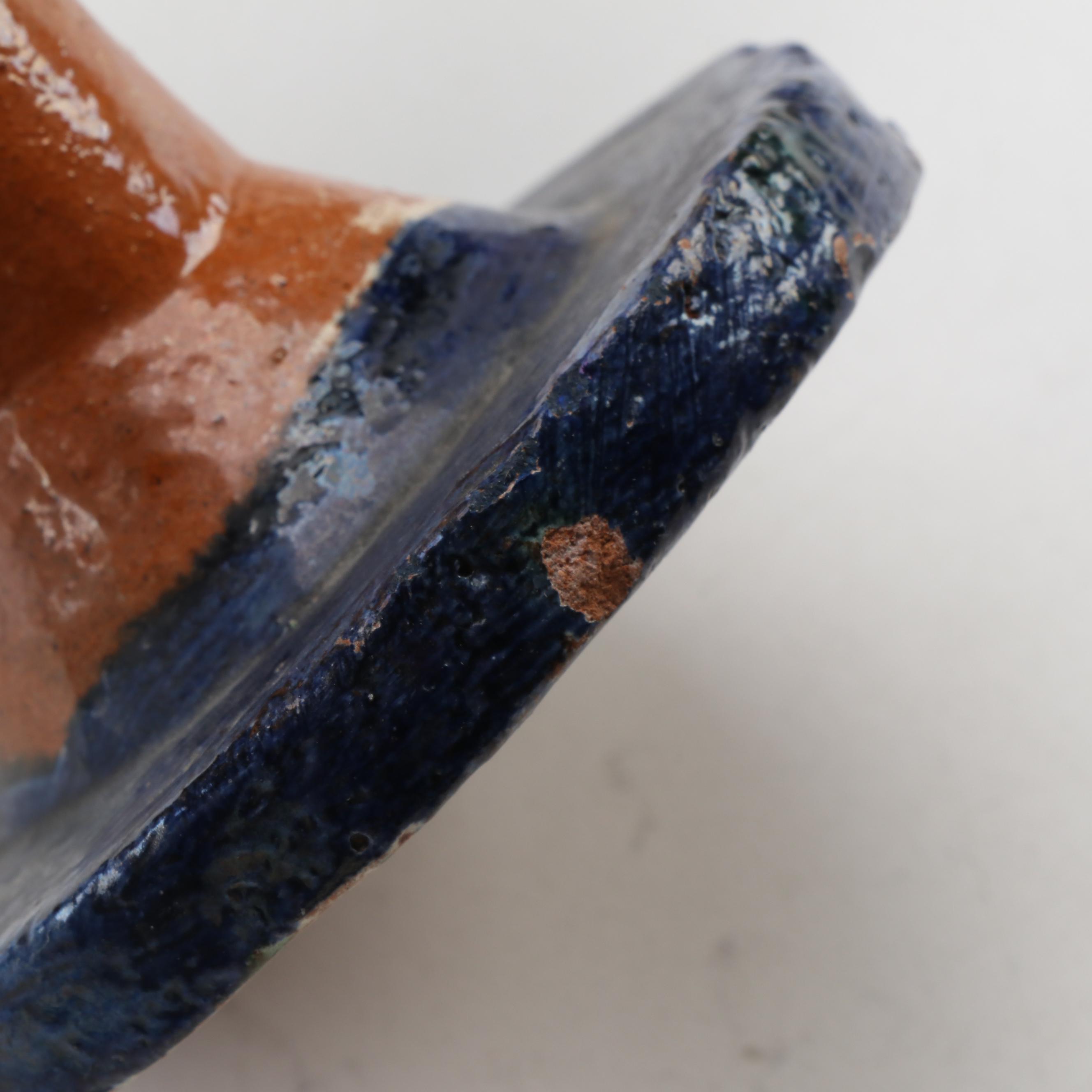 Mexican Folk Art "Tree of Life" Pottery Candlesticks, Mid-20th Century