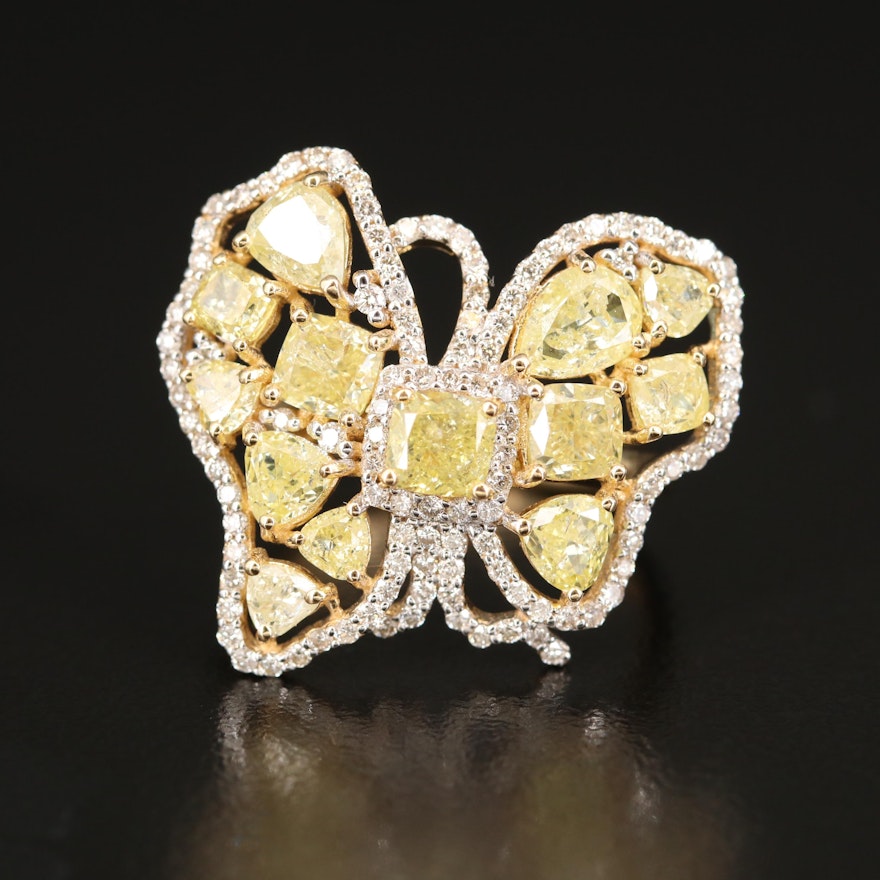 18K 4.17 CTW Diamond Butterfly Ring