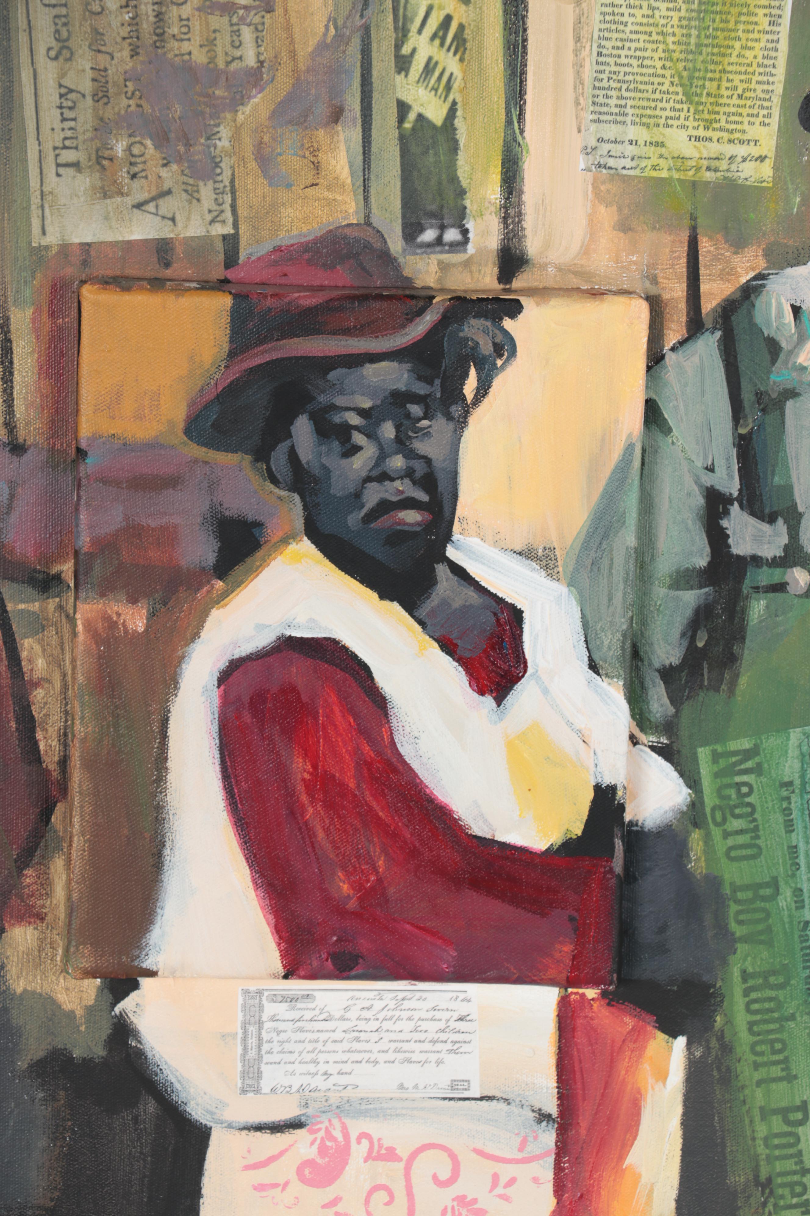 Charly Palmer African-American Figurative Mixed Media Painting "Good Folk"