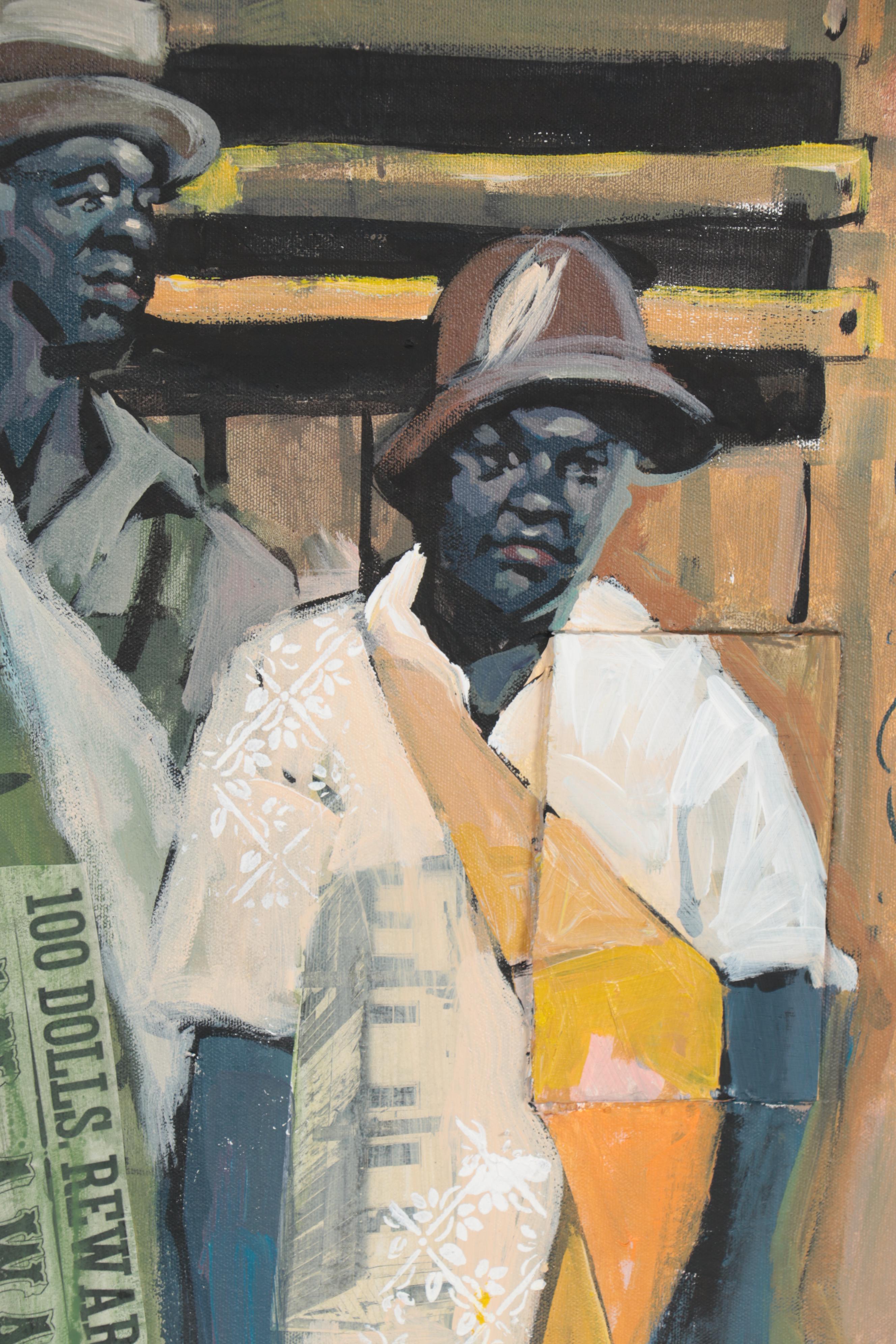 Charly Palmer African-American Figurative Mixed Media Painting "Good Folk"