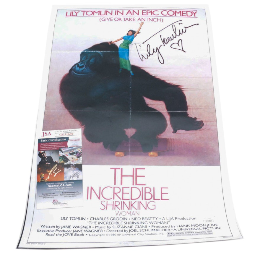 Lily Tomlin Signed "The Incredible Shrinking Woman" Photo Print Poster, JSA COA
